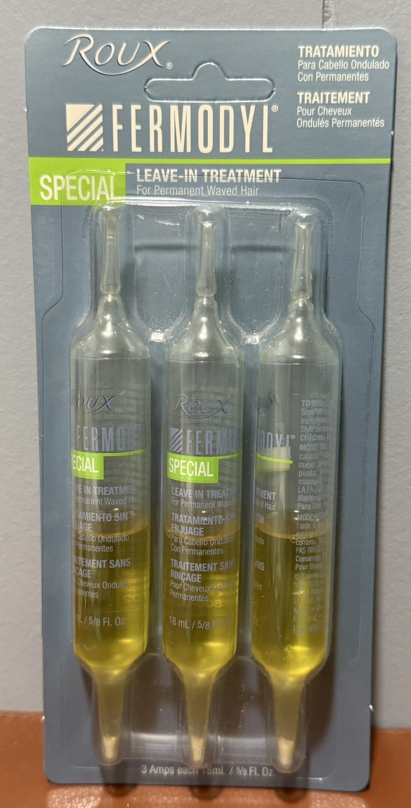 Roux Fermodyl Special Leave In Hair Treatment Waved Hair 3 Amps each 18mL Roux Fermodyl Special Leave In Hair Treatment Waved Hair 3 Amps each 18mL