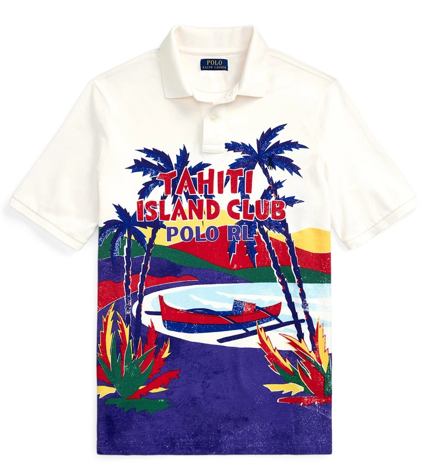 Polo Ralph Lauren Tahiti Island Club Graphic Classic Fit Polo Shirt Men\'s Sz L Polo Ralph Lauren Tahiti Island Club Graphic Classic Fit Polo Shirt Men\'s Sz L