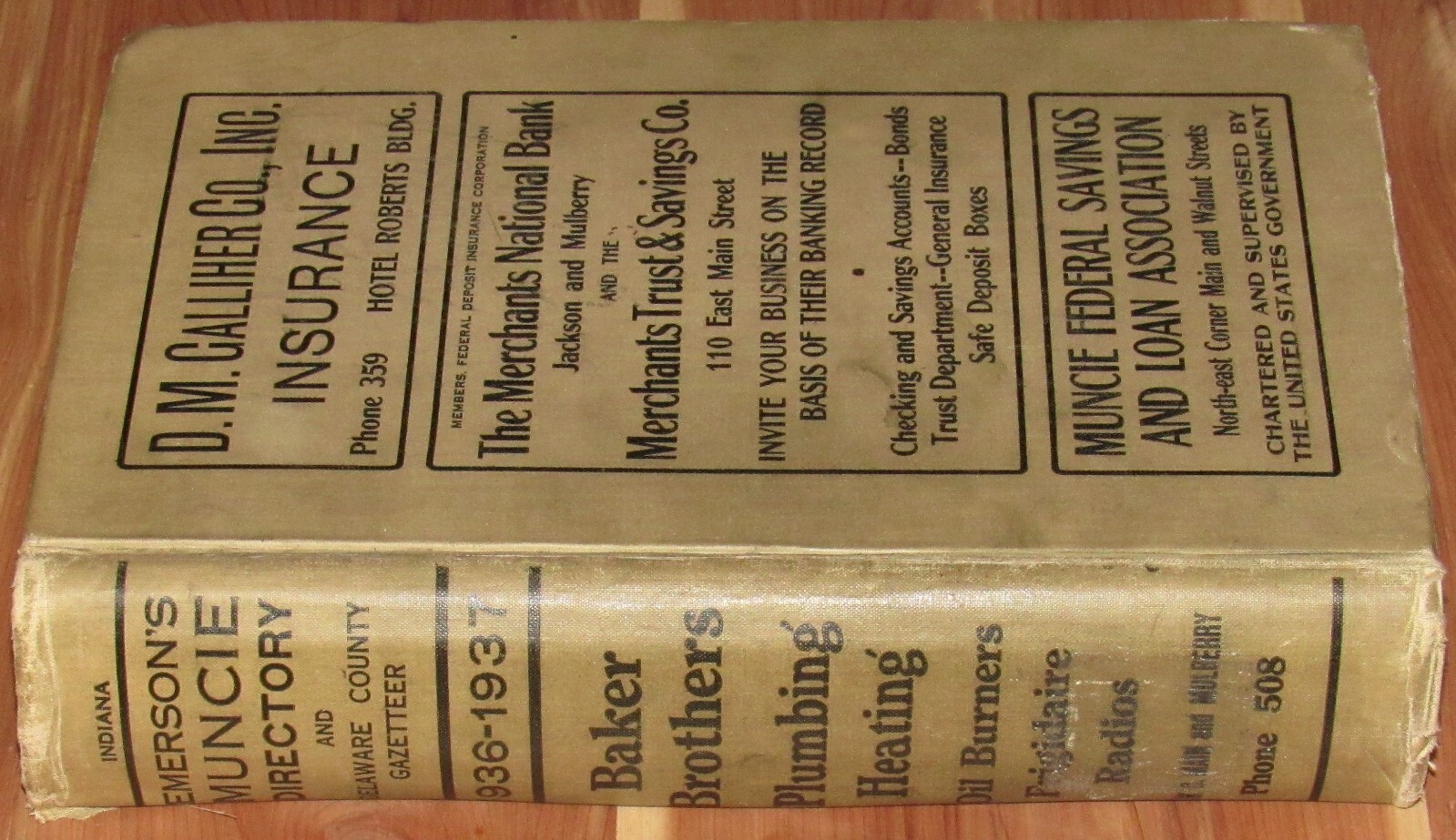 1936-1937 EMERSON\'S MUNCIE INDIANA CITY DIRECTORY, DELAWARE COUNTY GAZETTEER 1936-1937 EMERSON\'S MUNCIE INDIANA CITY DIRECTORY, DELAWARE COUNTY GAZETTEER