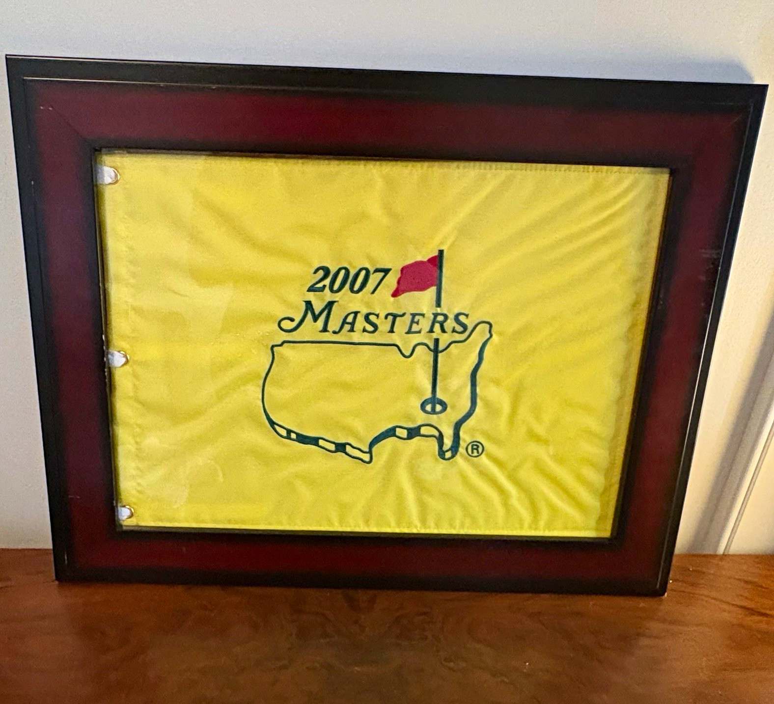Official 2007 Masters Framed Golf Flag-Zach Johnson Victory Year 22.5\ Official 2007 Masters Framed Golf Flag-Zach Johnson Victory Year 22.5\
