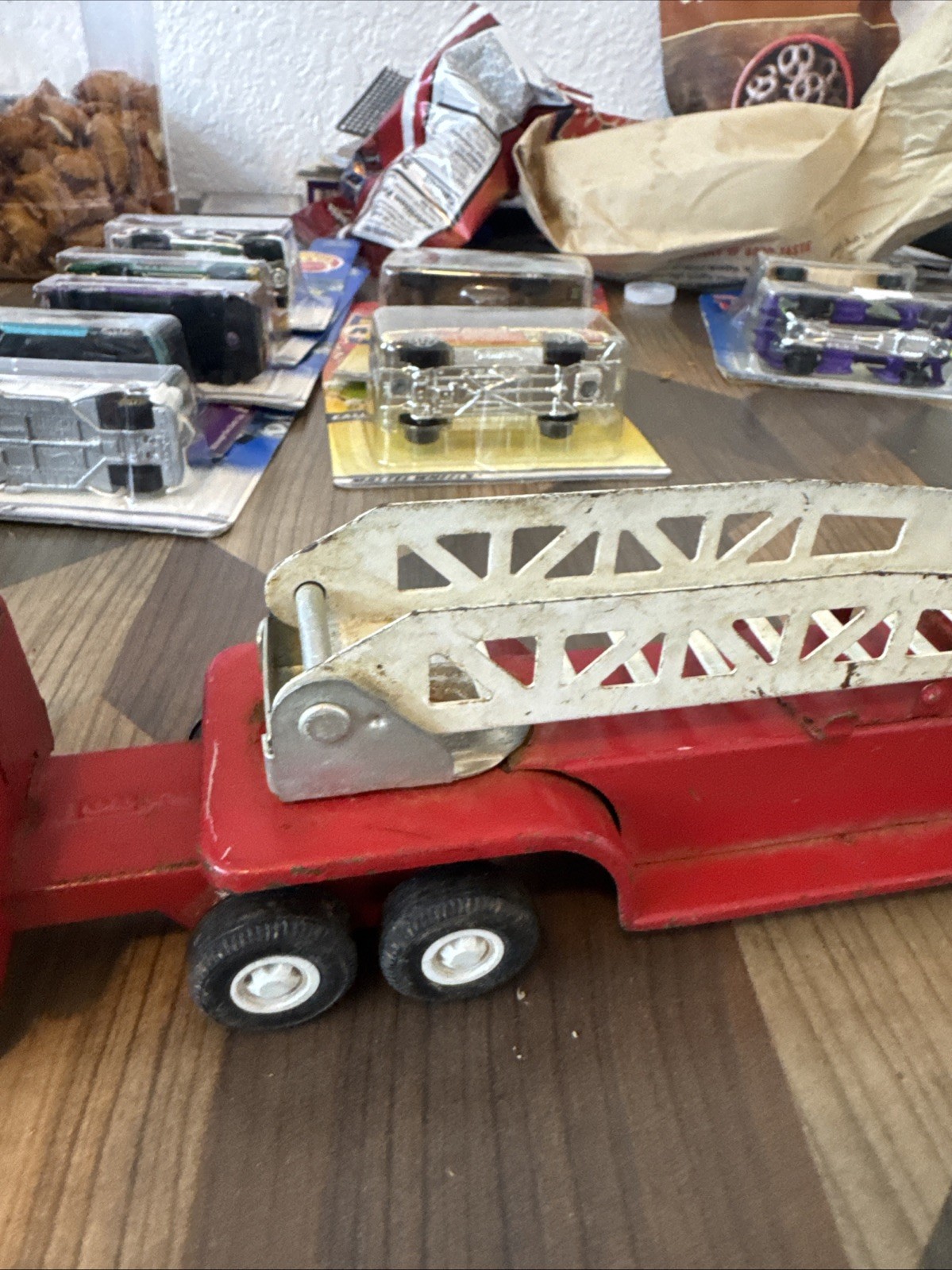 Vintage 1970's Tonka Mini Red Fire Truck Pressed Steel Toy Vintage 1970's Tonka Mini Red Fire Truck Pressed Steel Toy