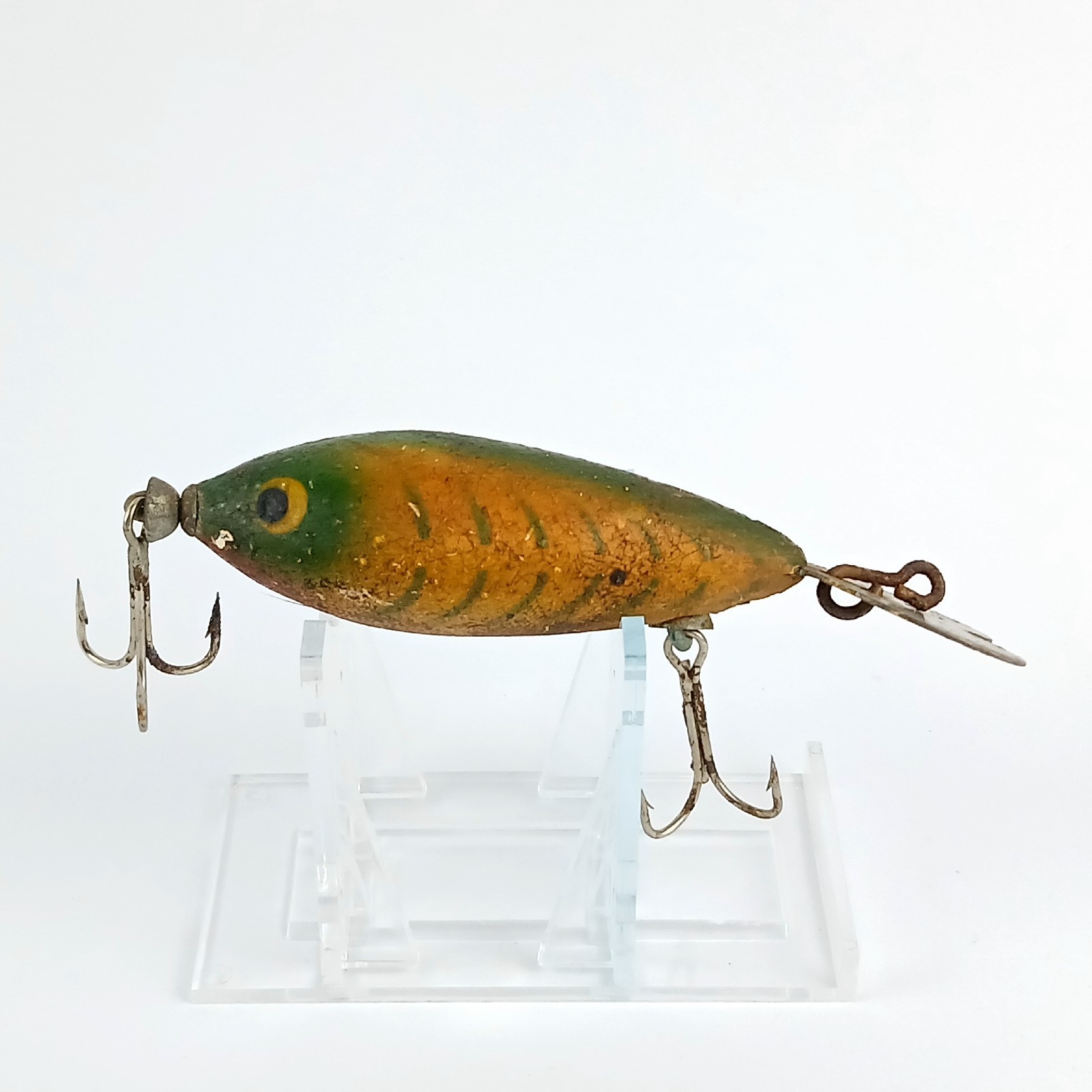 Vtg Whopper Stopper Back Runner Metal Diving Lip Crankbait Stenciled 