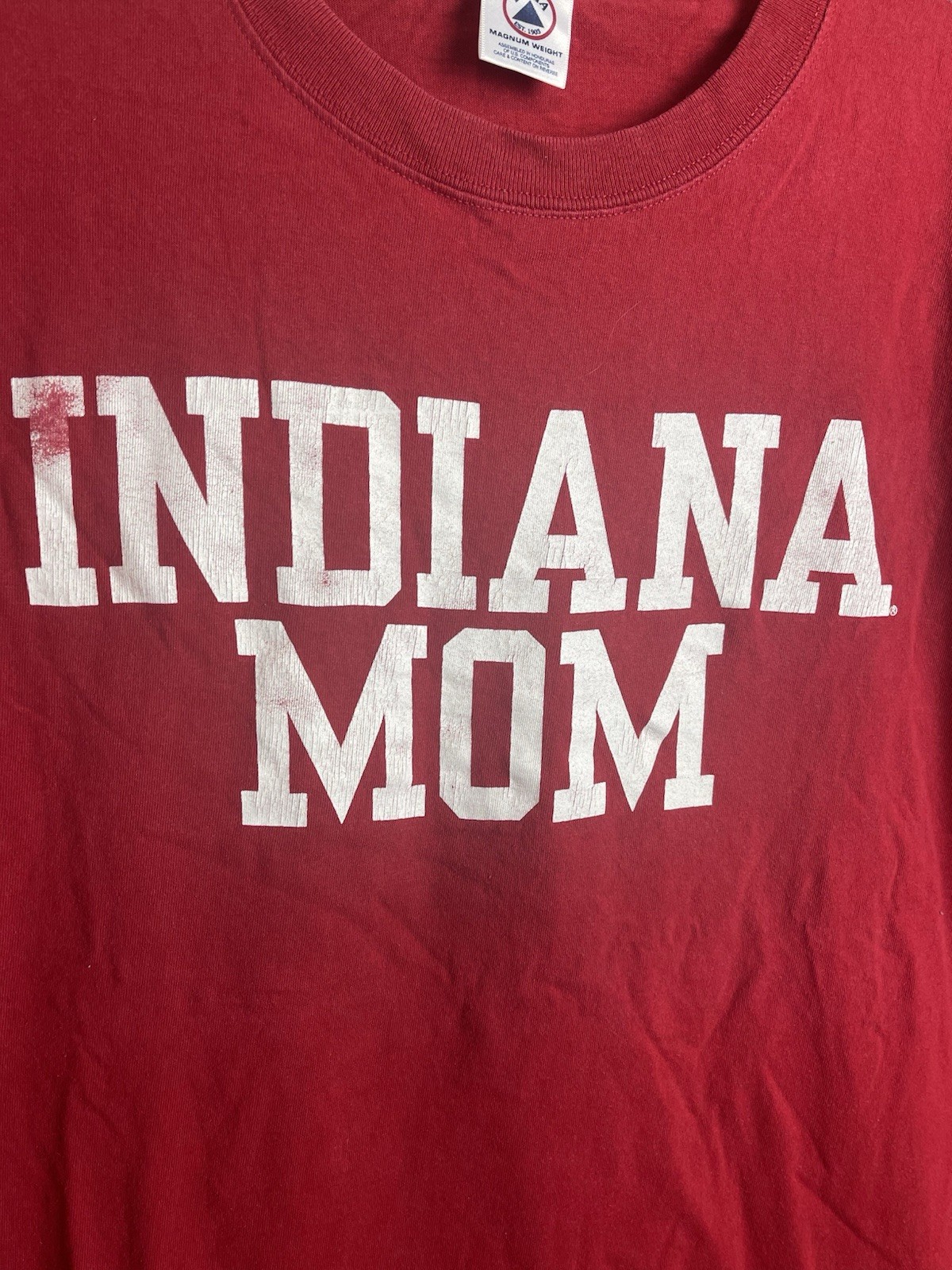 Vintage Indiana Hoosiers Mom Basic Block T-Shirt - Cardinal Adult XL Red Vintage Indiana Hoosiers Mom Basic Block T-Shirt - Cardinal Adult XL Red