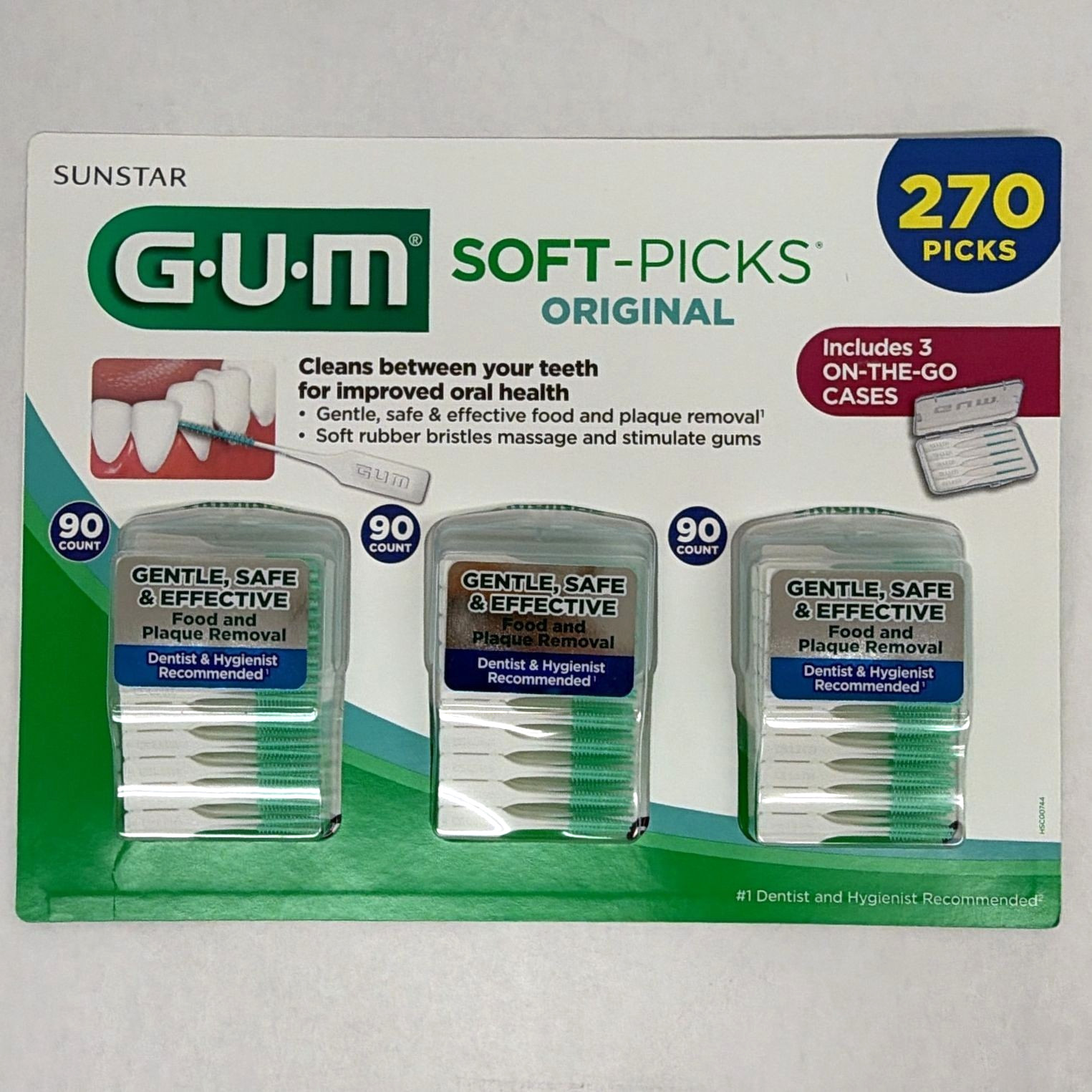Sunstar GUM Soft-Picks Original Dental Picks for Teeth Cleaning & Gum  270ct