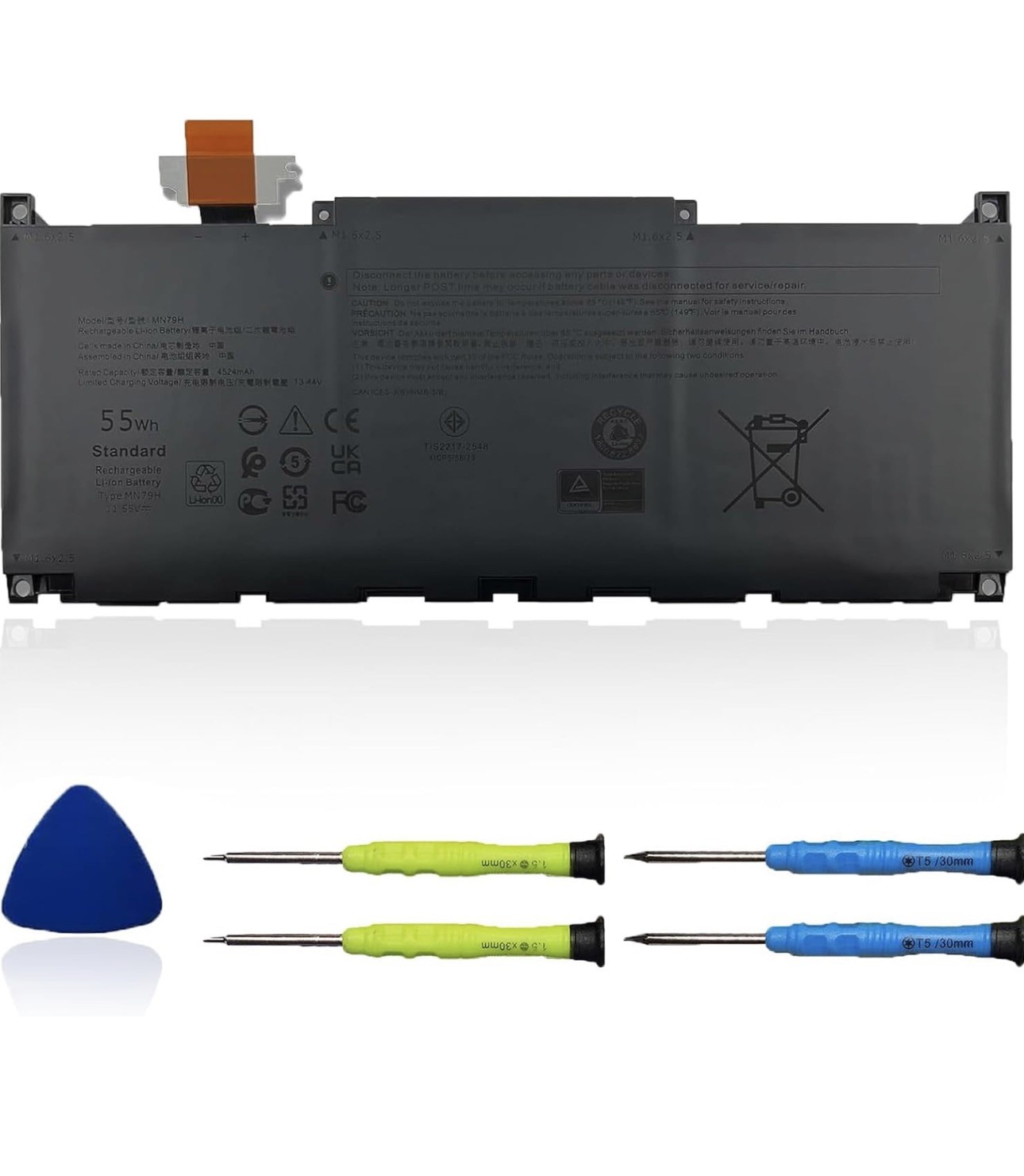 55Wh MN79H Laptop Battery Replacement for Dell XPS 13 Plus 9320 XPS9320 7523BLK 55Wh MN79H Laptop Battery Replacement for Dell XPS 13 Plus 9320 XPS9320 7523BLK