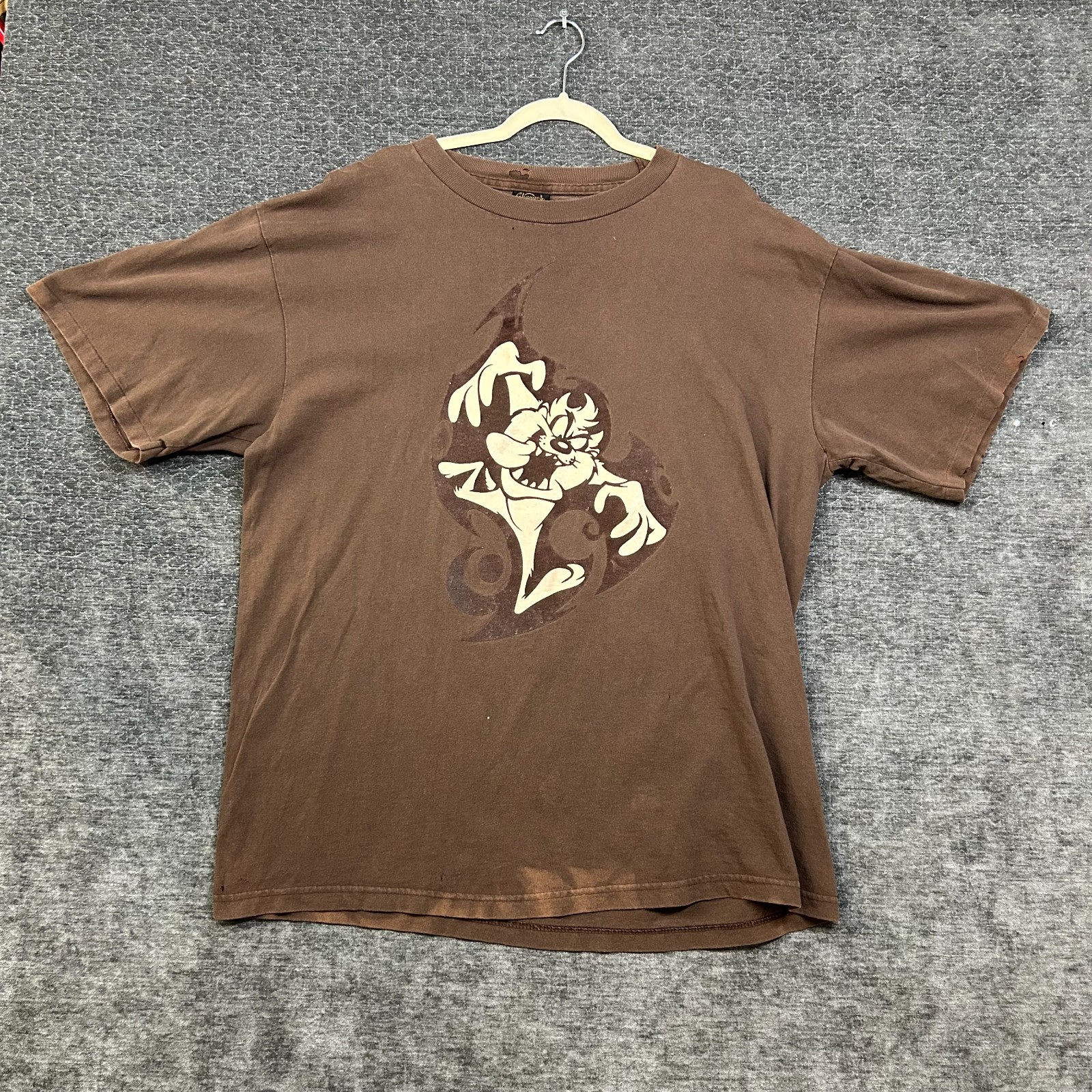 Vintage Changes Taz Looney Tunes T-Shirt Men\'s Brown Graphic Tee USA Made - XL