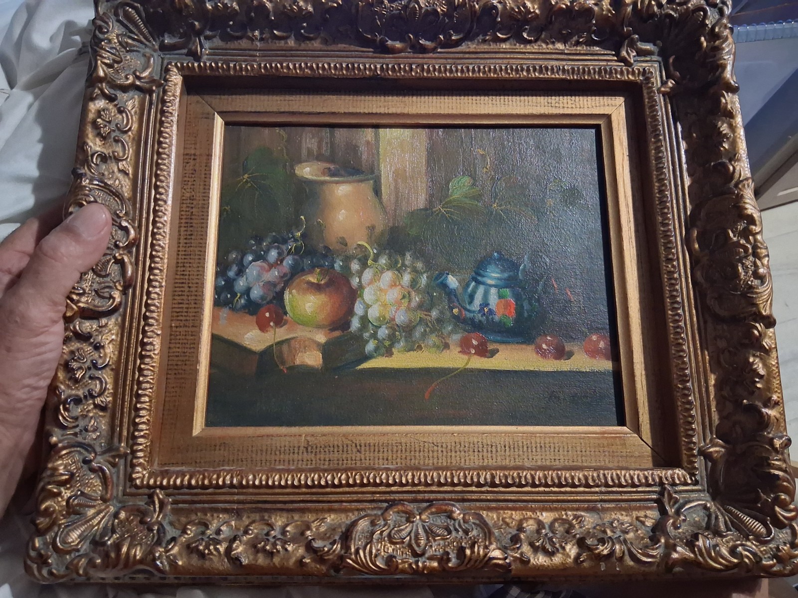 VinTage Still Life Table Top Painting On Canvas VinTage Still Life Table Top Painting On Canvas