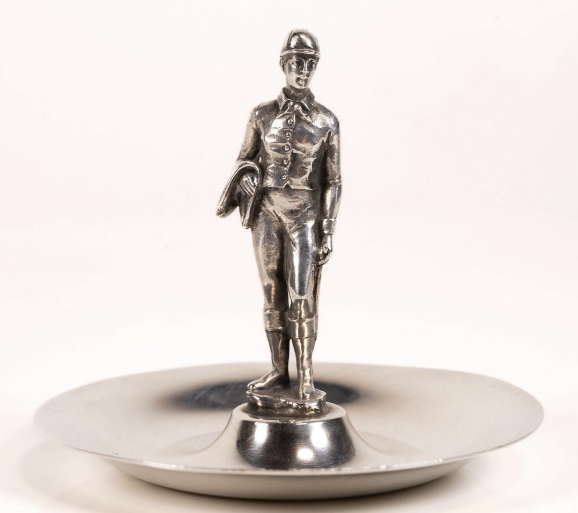 Vintage Tiffany & Co. Makers Sterling Jockey Ring Dish - Louis Wolfson Estate Vintage Tiffany & Co. Makers Sterling Jockey Ring Dish - Louis Wolfson Estate