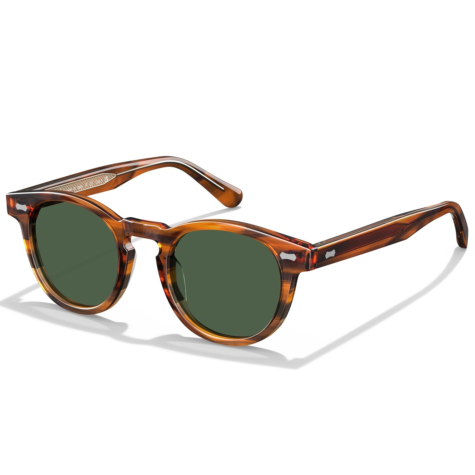 CARFIA Green Lens Cool Acetate Sunglasses for Men Polarized UV Protection, Ke...