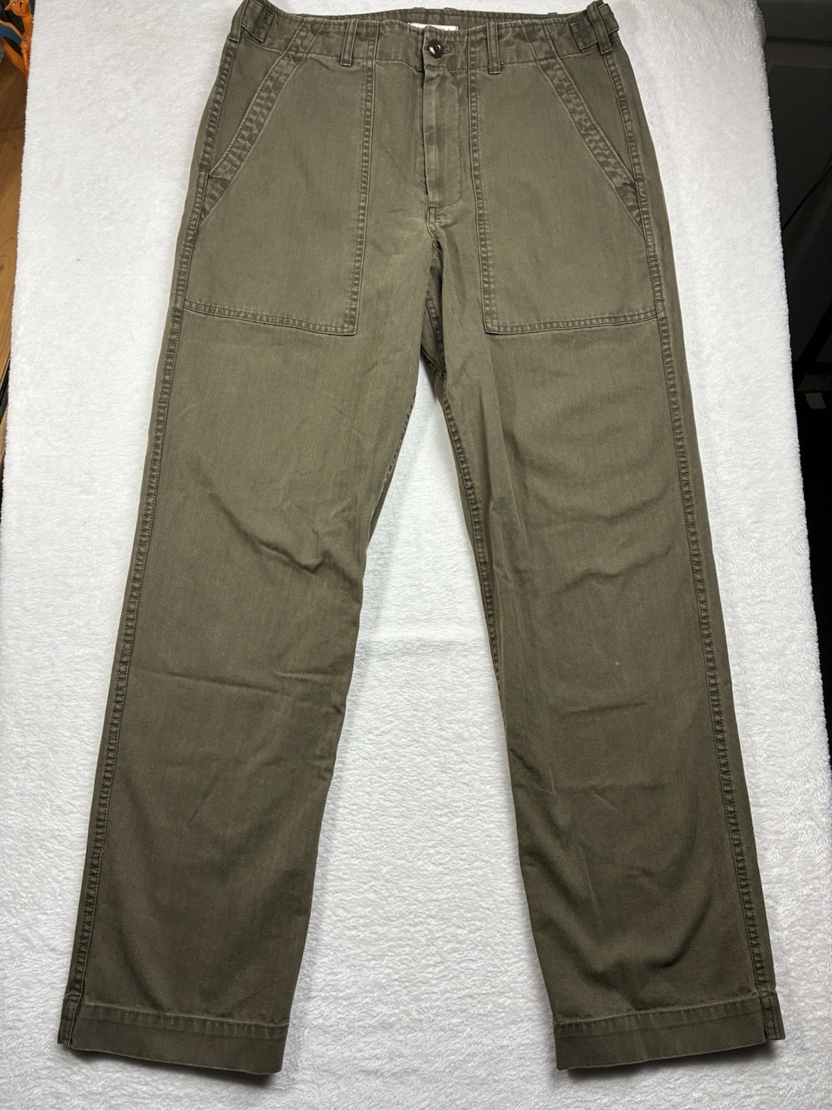 Alex Mill Pants Mens 31 Green Military Herringbone Field Trousers Cotton Alex Mill Pants Mens 31 Green Military Herringbone Field Trousers Cotton
