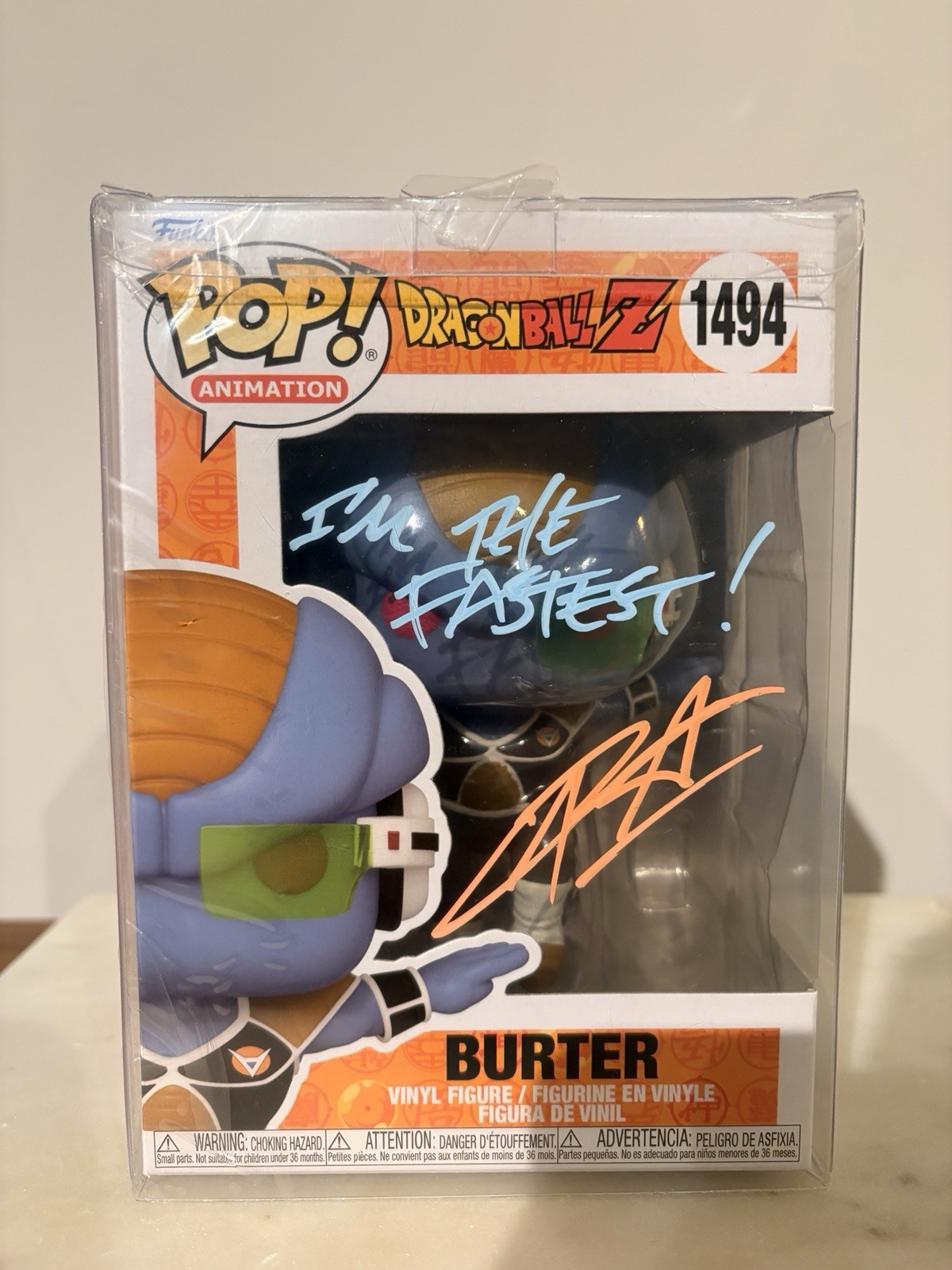 Funko Pop Vinyl: Dragon Ball Burter #1494 Signed & Quoted by Chris Sabat W/JSA