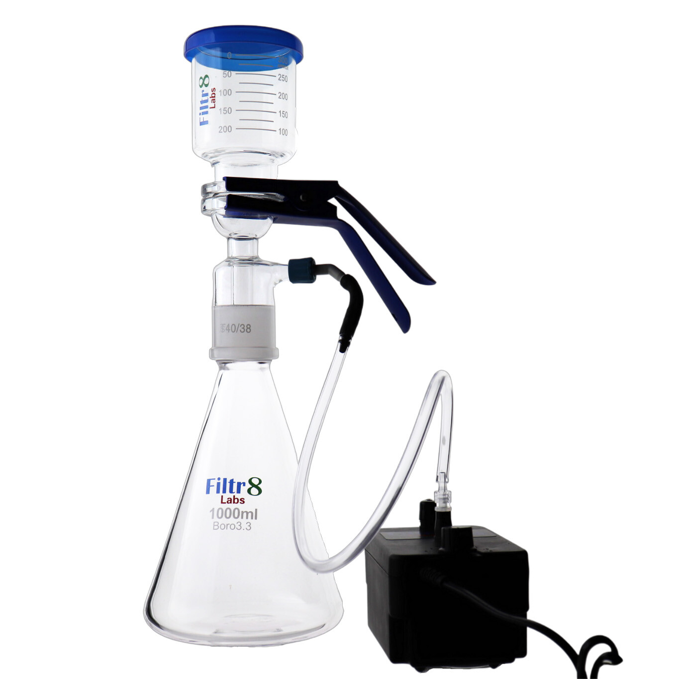 Fast and Hands-Free Vacuum Filtration Kit | Filtr8 Sand Core Flask with Pro Pump Fast and Hands-Free Vacuum Filtration Kit | Filtr8 Sand Core Flask with Pro Pump