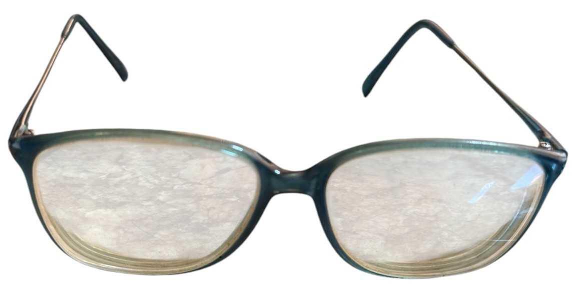 Vintage Cold Insert Teal Eyeglasses Frames