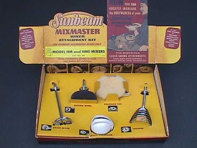 Vintage Sunbeam Mixmaster Attachments for Model HM & HMS Mixers NIB Vintage Sunbeam Mixmaster Attachments for Model HM & HMS Mixers NIB