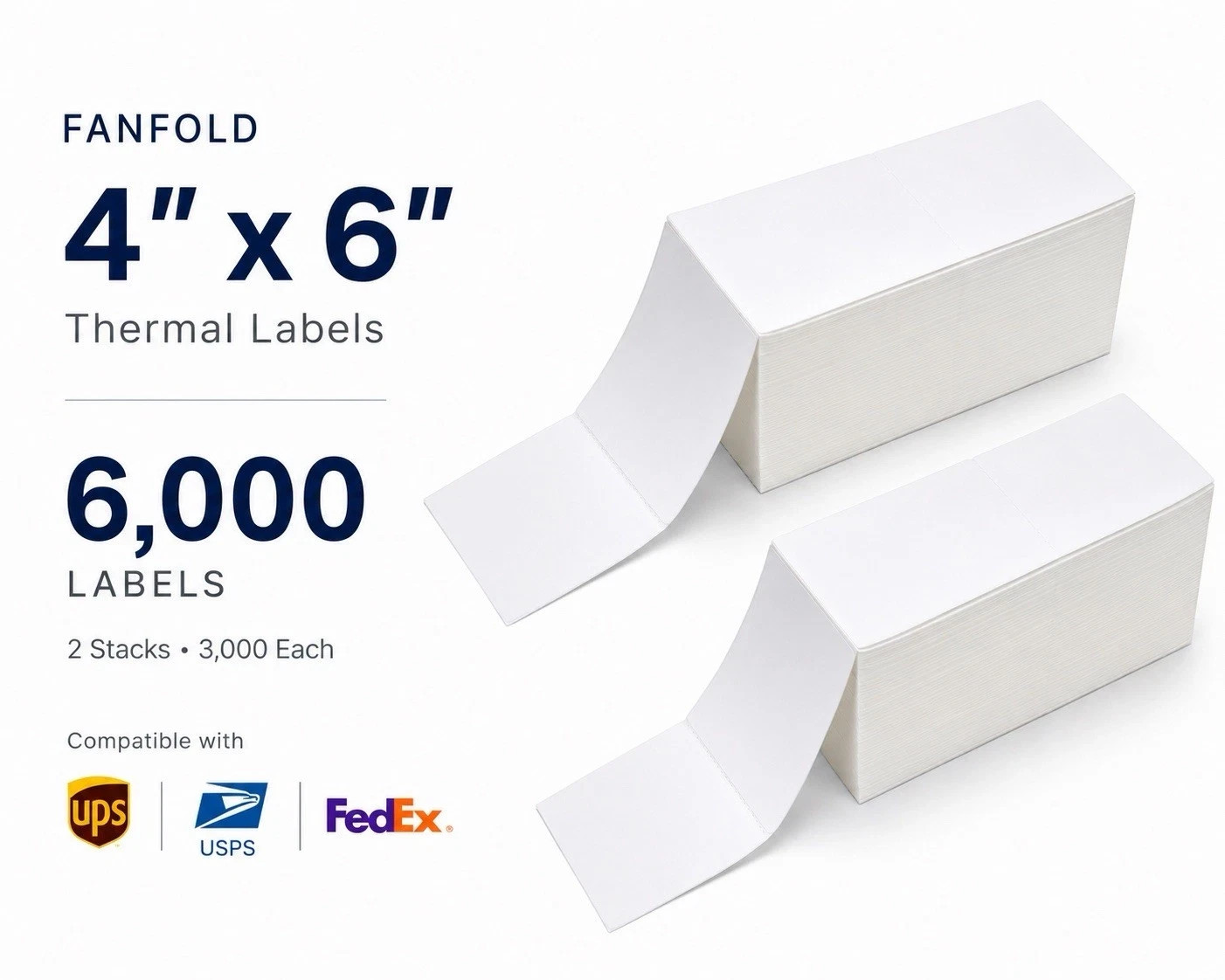 6000 Count 4x6 fanfold direct thermal shipping labels 6000 Count 4x6 fanfold direct thermal shipping labels