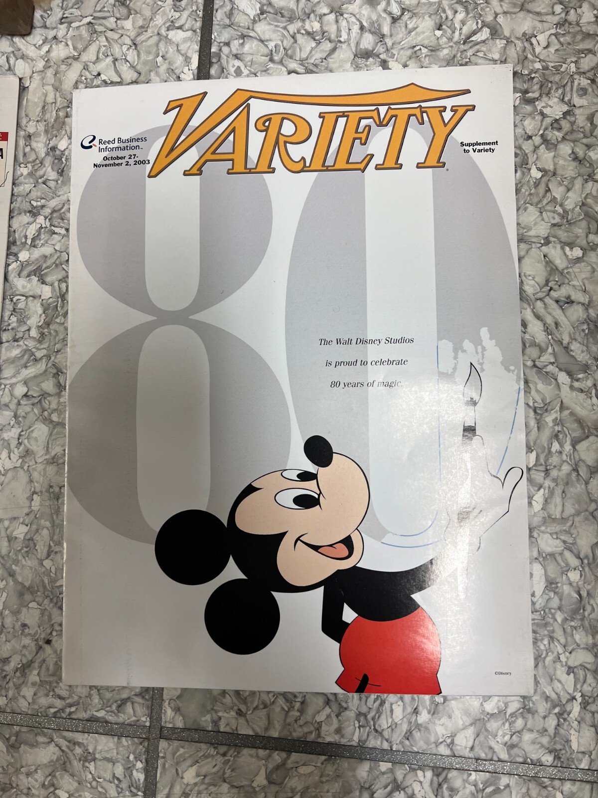 VARIETY 10/27/03-DISNEY\'S 80TH ANNIVERSARY SPECIAL SUPPLEMENT 40 PAGES SALE VARIETY 10/27/03-DISNEY\'S 80TH ANNIVERSARY SPECIAL SUPPLEMENT 40 PAGES SALE