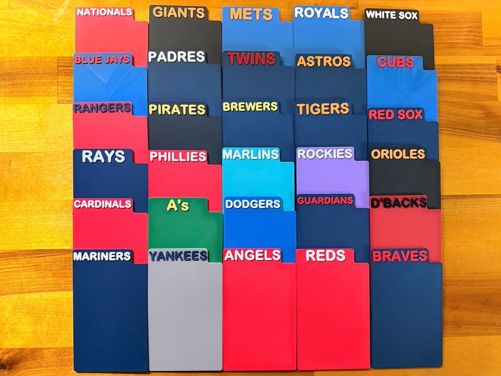 (30) Tall MLB Team Sports Card Dividers BASEBALL Trading Top Loaders & One-Touch