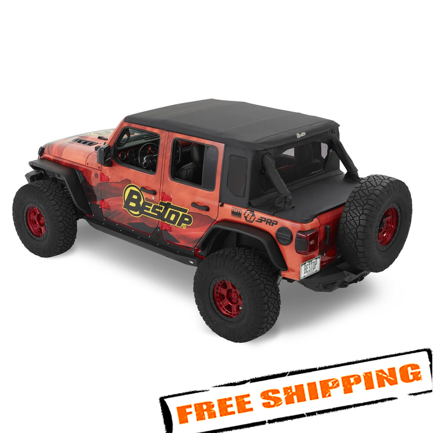 Bestop 80100-35 Halftop Soft Top Conversion Kit for 2018-2022 Jeep Wrangler JL