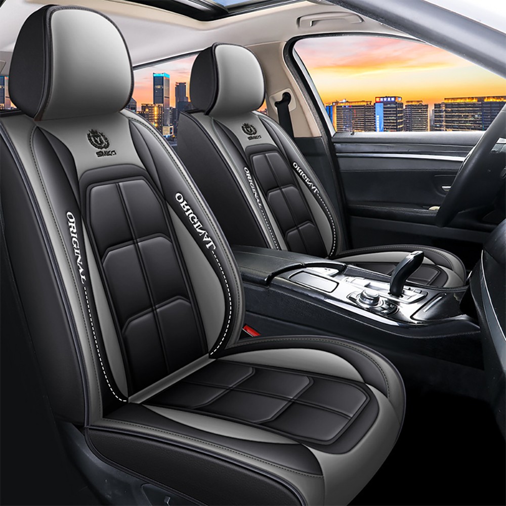 2 Pack Leather Car Seat Covers Front Seats Universal fit for SUV Sedan Van Truck