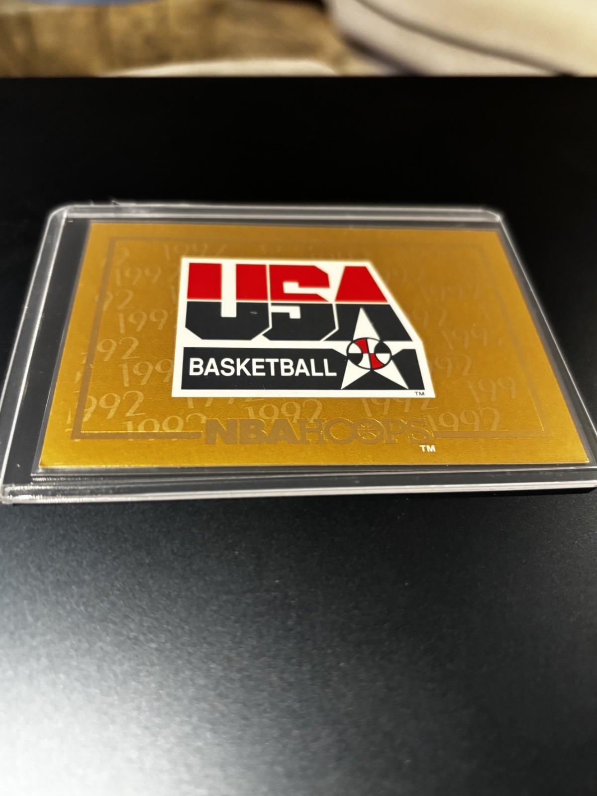 1991-1992 NBA Hoops USA Basketball Gold Logo Card Dream Team Chase card 1991-1992 NBA Hoops USA Basketball Gold Logo Card Dream Team Chase card