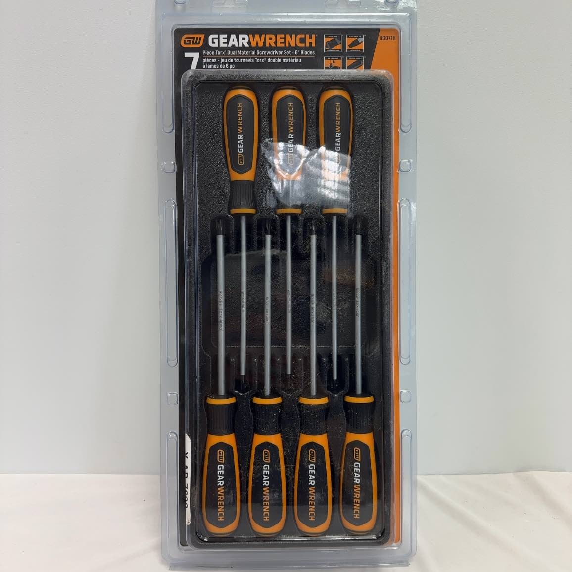 GearWrench 80071H 7Pc Torx Screwdriver Set Dual Material T10-T40