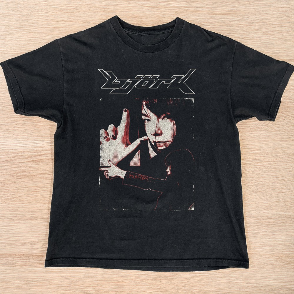 Bjork The Lie Retro Alternative Music Black Graphic T-Shirt