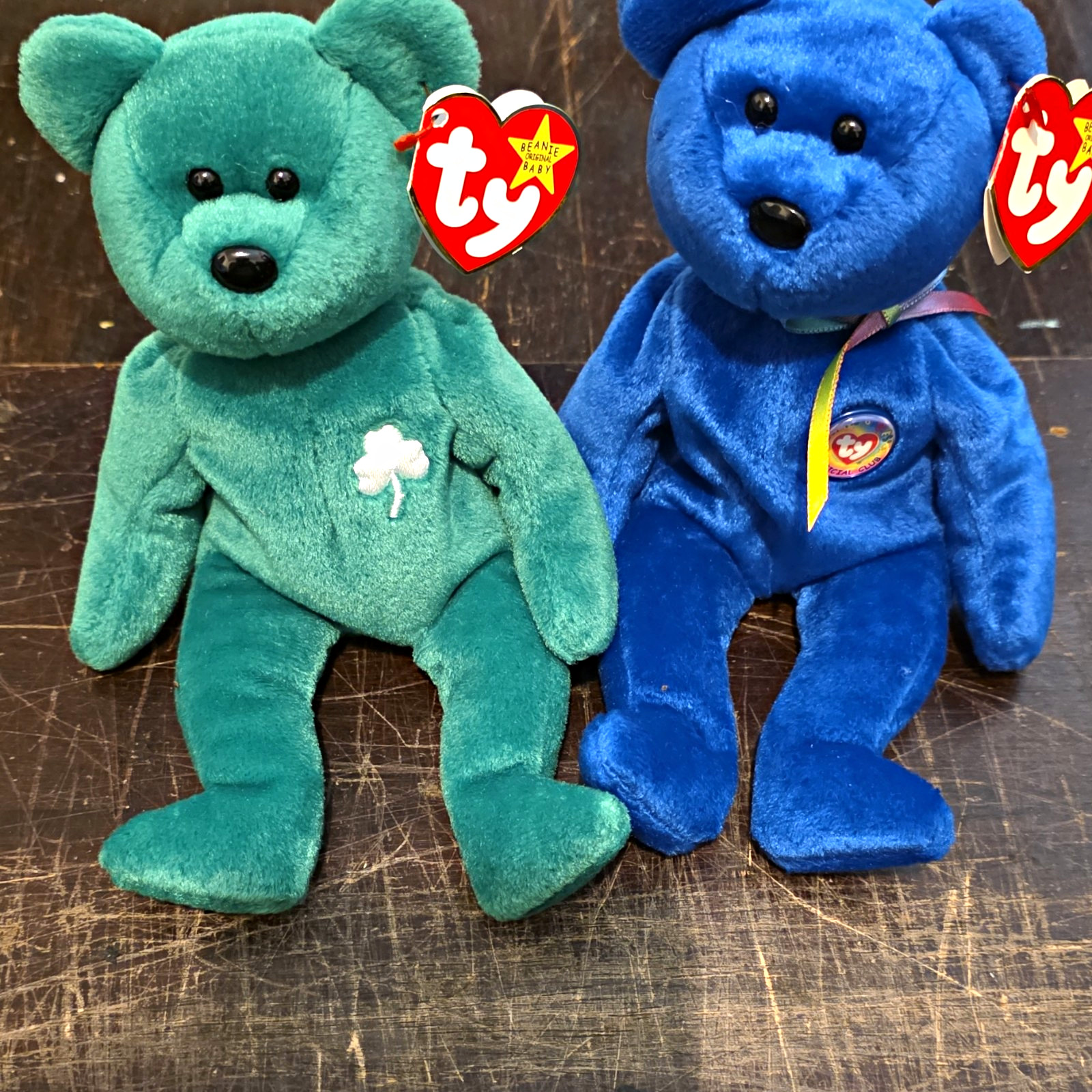 Ty Beanie Babies Erin Bear & Blue Bear Plush Lot of 2 Vintage 1997 Ty Beanie Babies Erin Bear & Blue Bear Plush Lot of 2 Vintage 1997