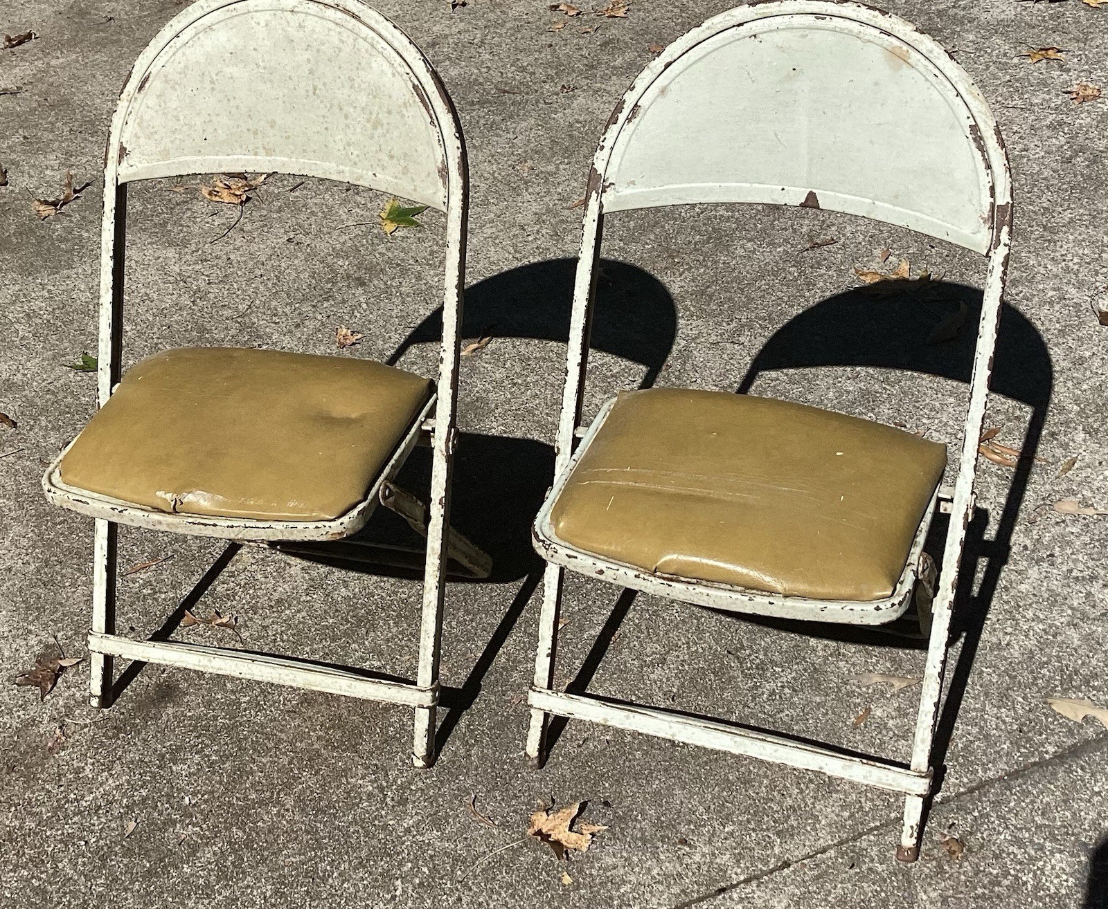 Vintage 1940s Metal Child's Folding Chair Lot Of 2 Free Local Pickup