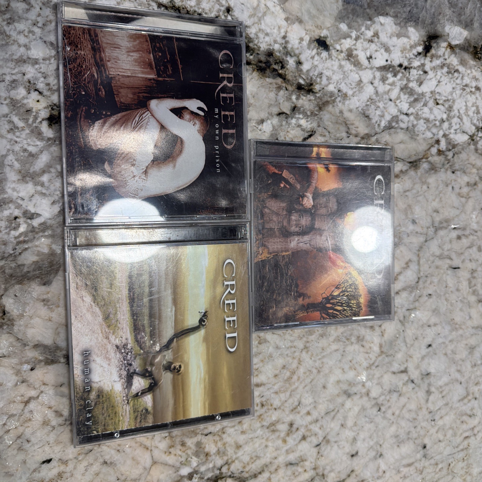 CREED Lot Of 3 CDs My Own Prison Human Clay Weathered CREED Lot Of 3 CDs My Own Prison Human Clay Weathered