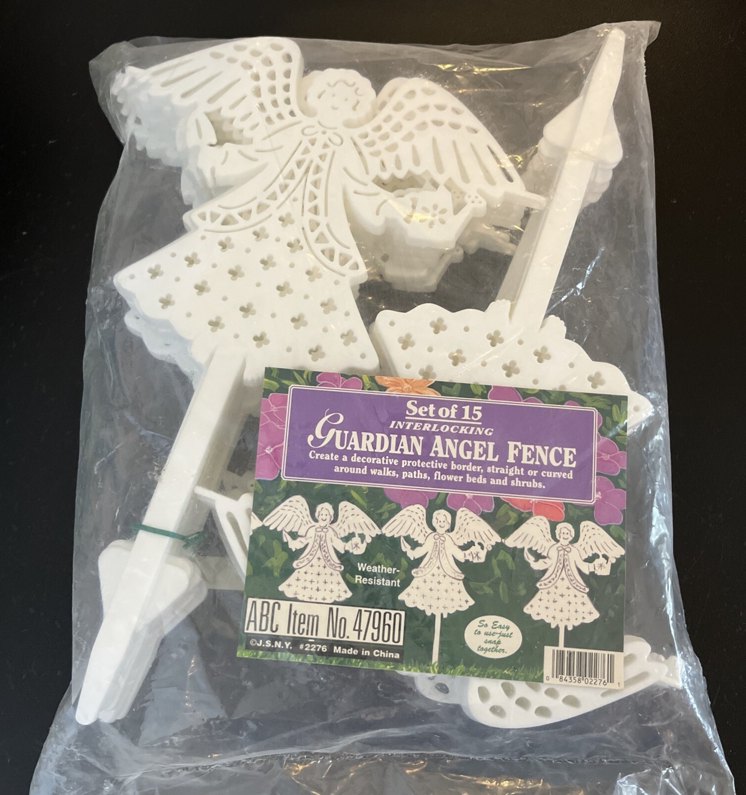 Interlocking Guardian Angel Fence White Plastic Weather Resistant 15 Piece