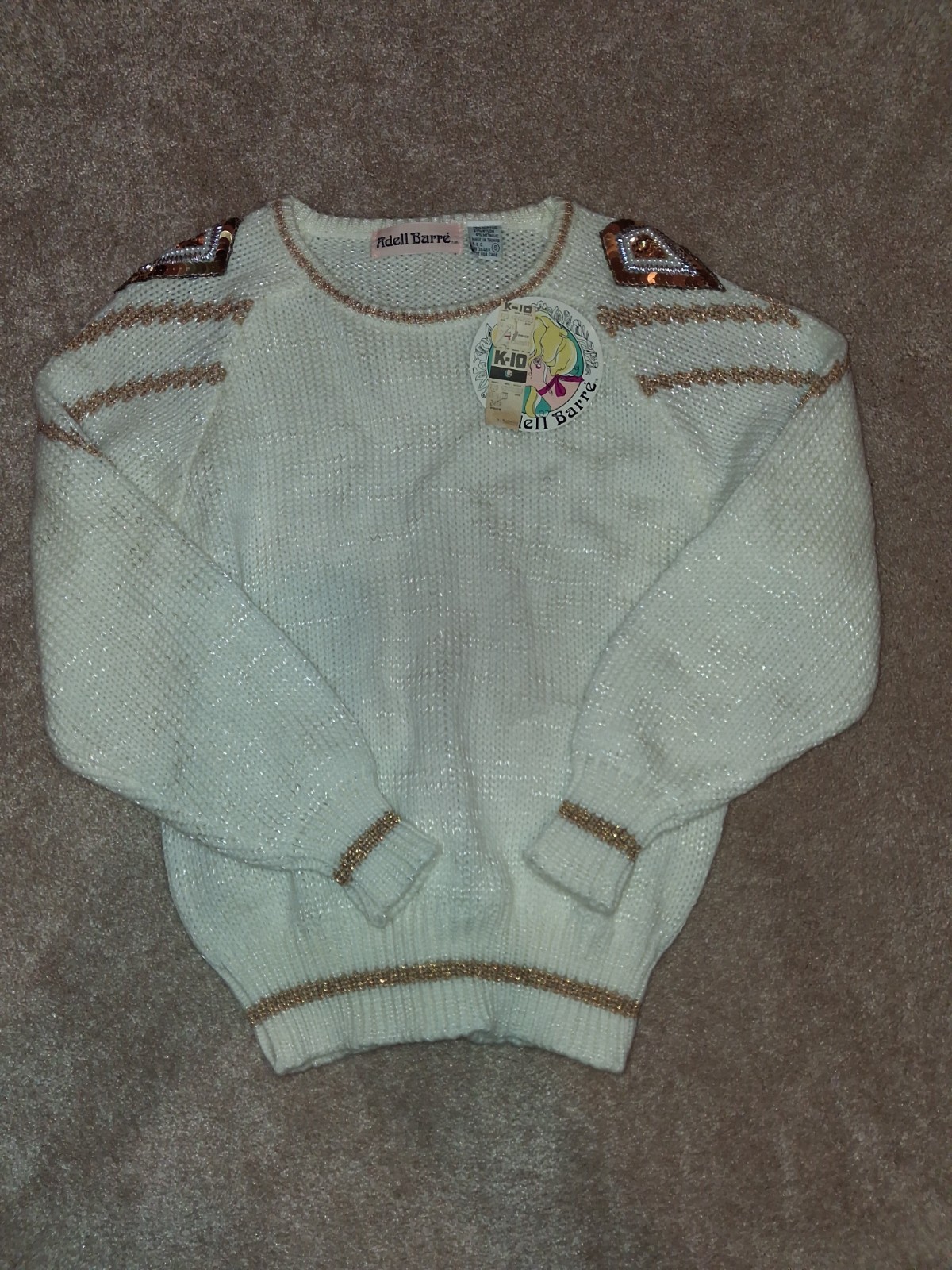 Vintage 1980s Adell Barré Metallic Knit Sweater NEW with tags