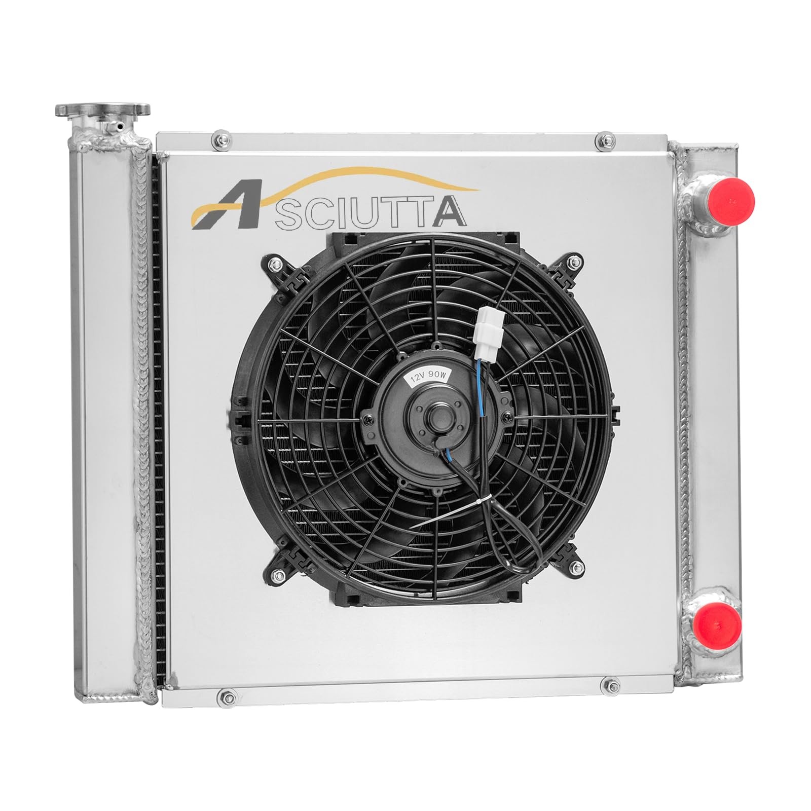 2 Row Aluminum 19 H x 22 W Radiator Shroud for Double Pass Chevy SBC 350