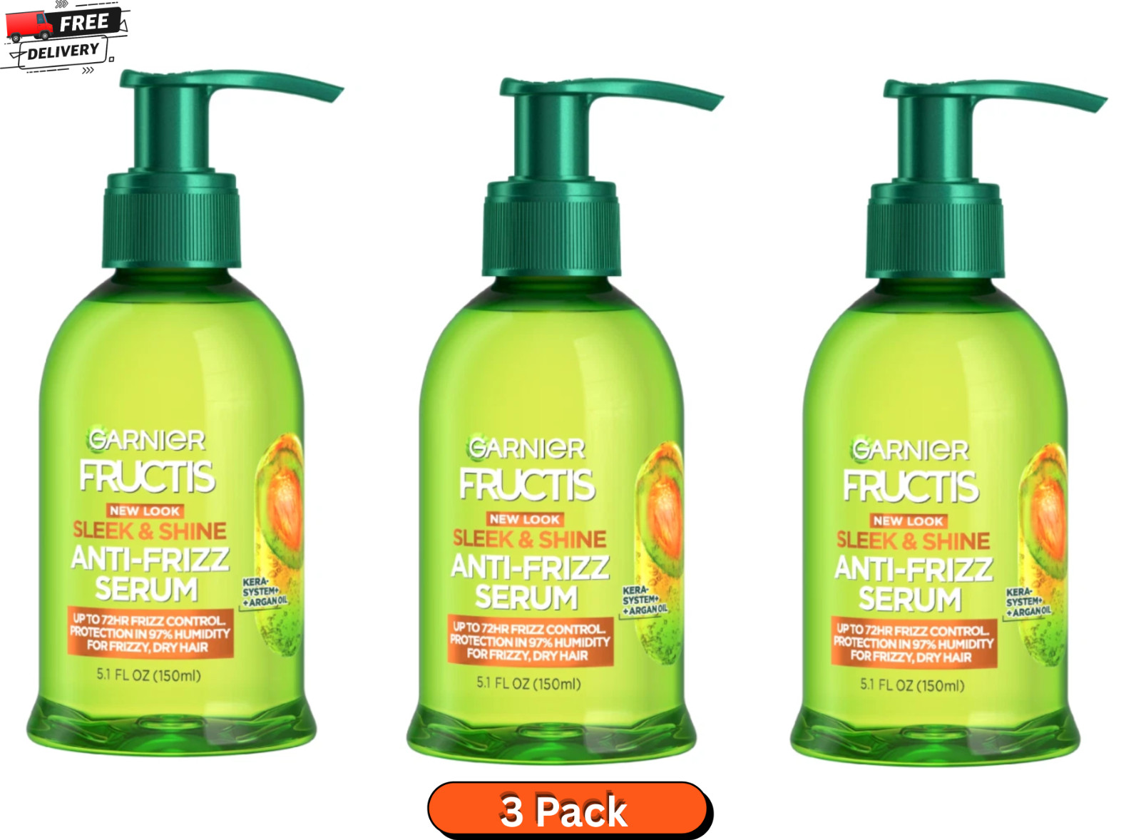 Garnier Fructis Frizz Control Hair Serum Argan Oil 5.1 fl oz- 3-Pack Garnier Fructis Frizz Control Hair Serum Argan Oil 5.1 fl oz- 3-Pack