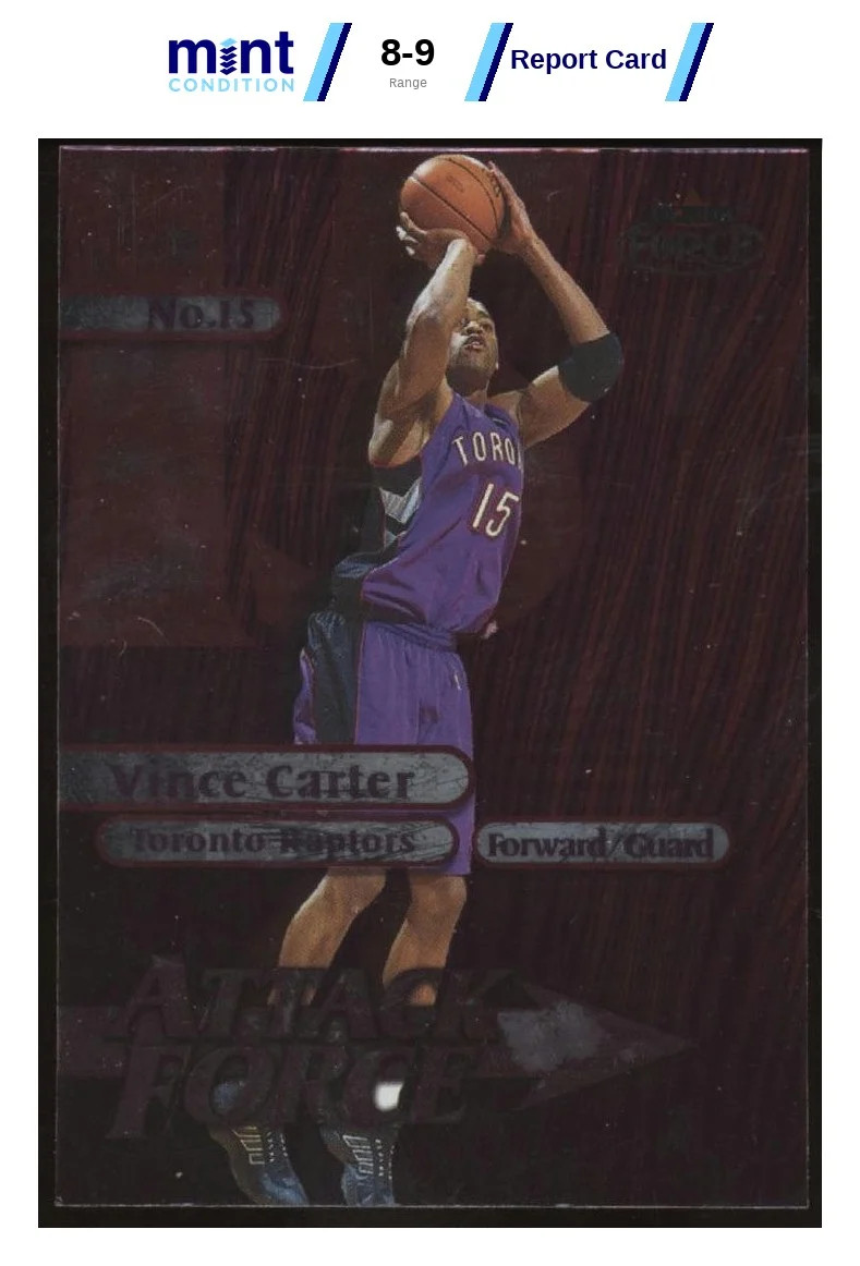 1999 FLEER FORCE VINCE CARTER 0416666666666667 ATTACK FORCE RAPTORS MCG 9 1999 FLEER FORCE VINCE CARTER 0416666666666667 ATTACK FORCE RAPTORS MCG 9