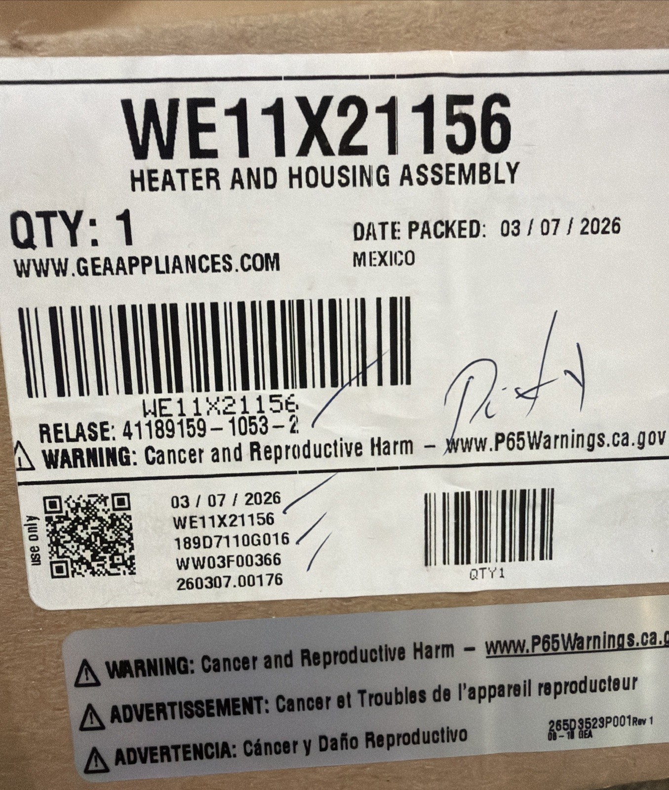 New OEM GE WE11X21156 Dryer Heater & Housing Assembly for GE Dryer New OEM GE WE11X21156 Dryer Heater & Housing Assembly for GE Dryer