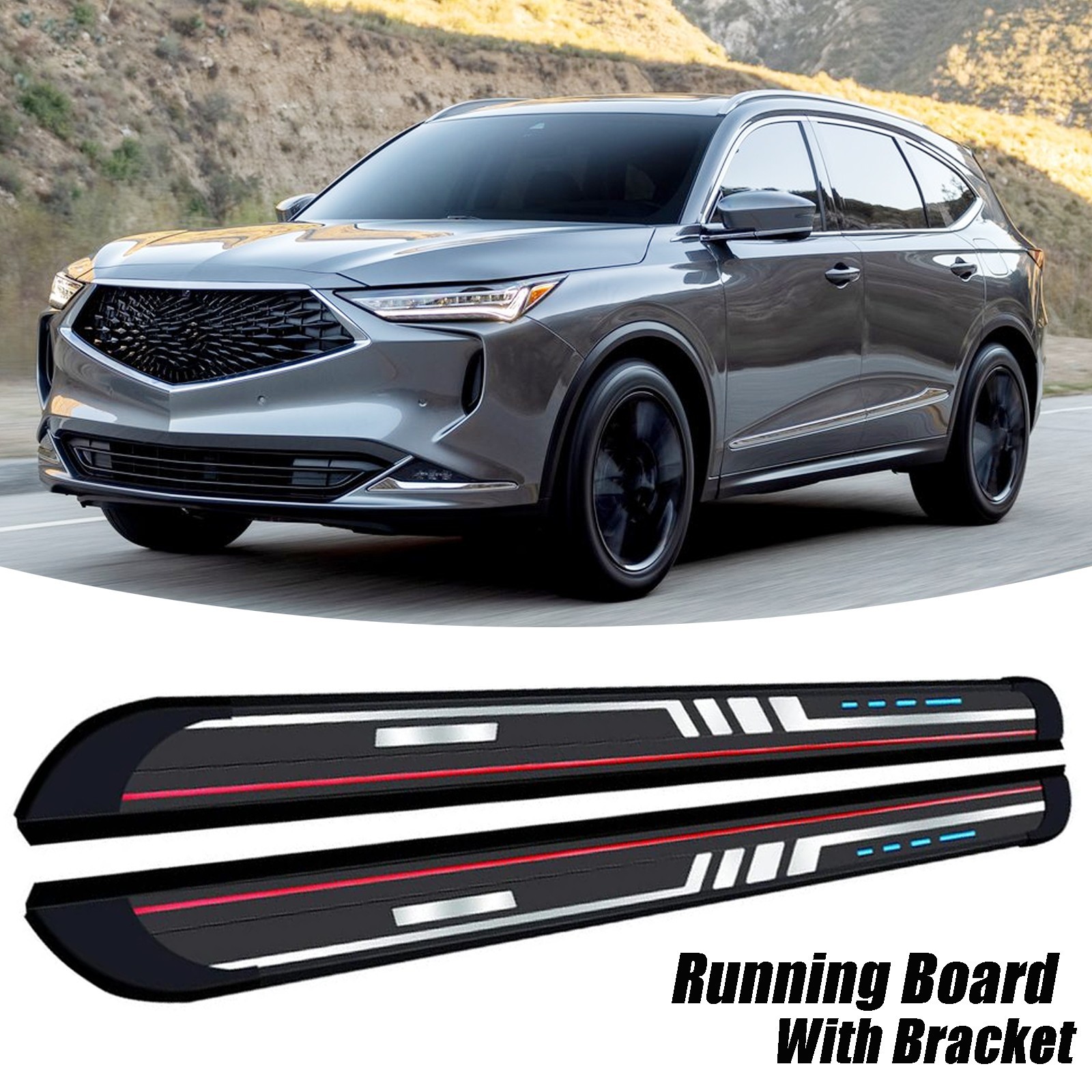 Alu Running Board Side Step Pedal Nerf Bars Fits Acura MDX 2022-2024 2025 2026 Alu Running Board Side Step Pedal Nerf Bars Fits Acura MDX 2022-2024 2025 2026