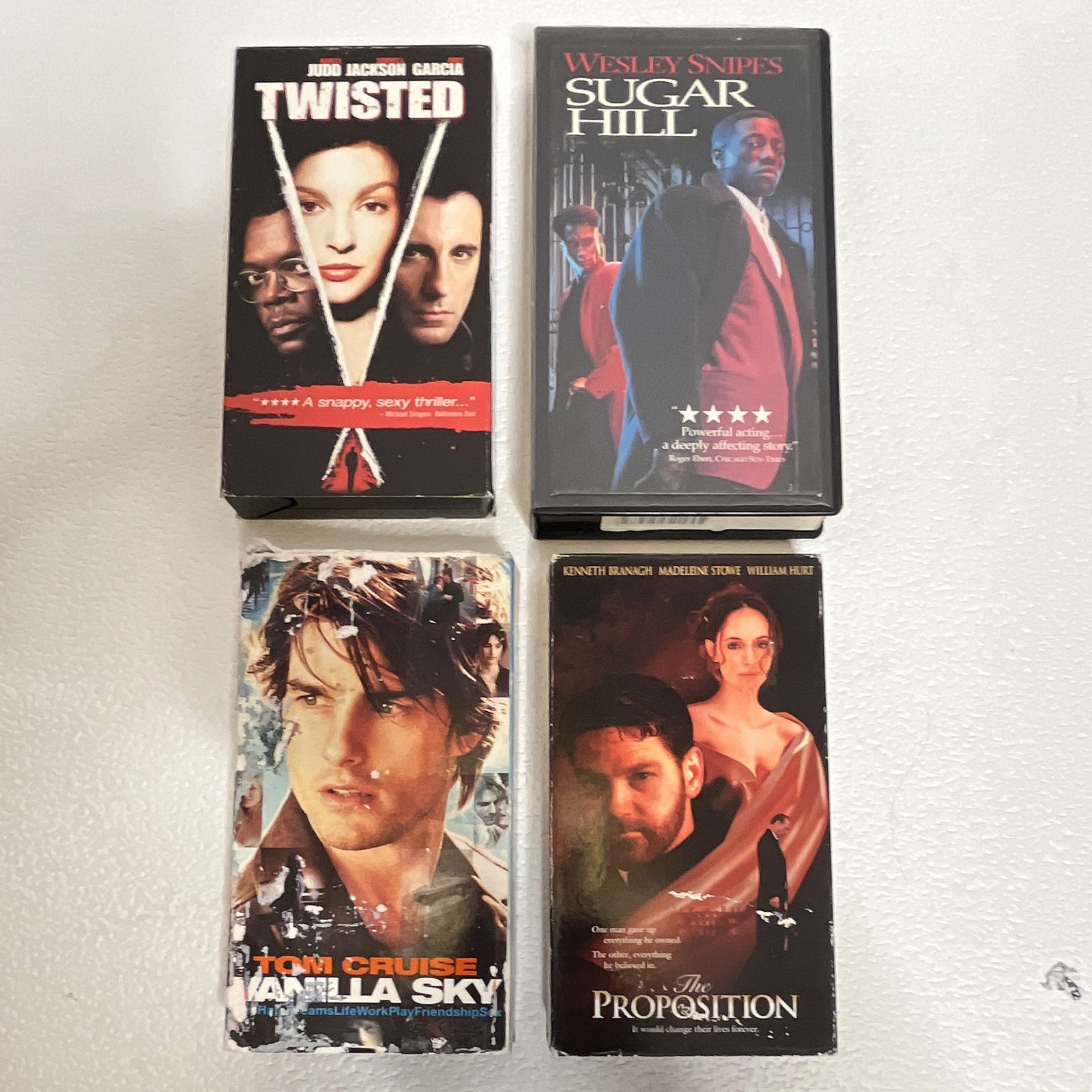 1990 VHS Drama/Thrillers Tom Cruise, the Proposition, Wesley snipes, & Twisted