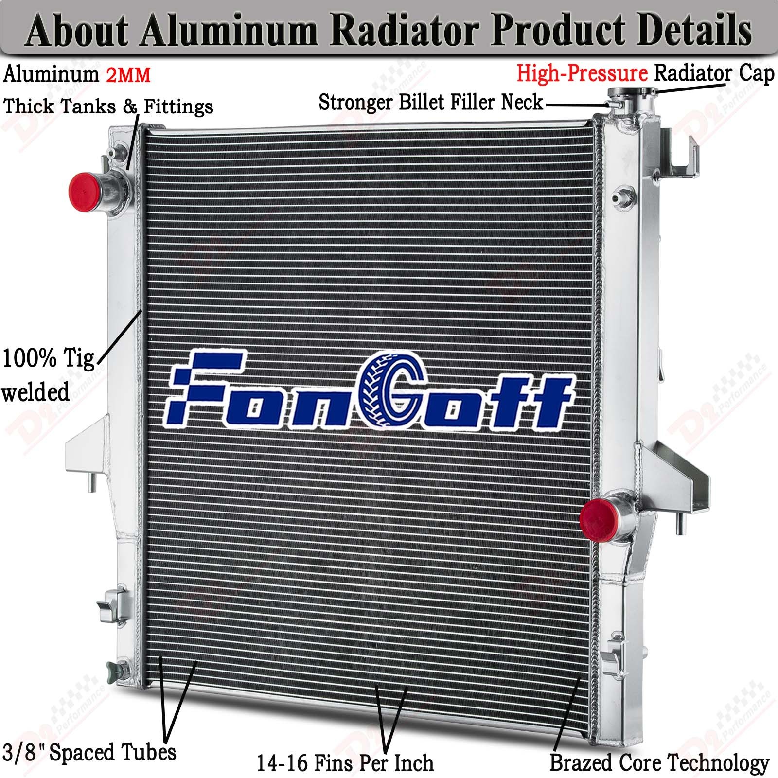 Aluminum Radiator For 2003-2010 DODGE RAM 2500 3500 5.9L 6.7L L6 Cummins Diesel