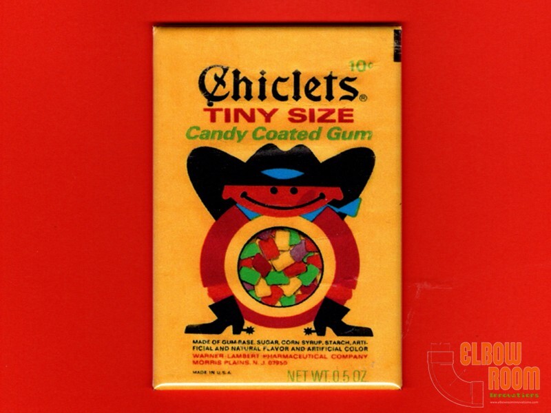 Chicklets Tiny Size gum vintage package art 2x3 Chicklets Tiny Size gum vintage package art 2x3