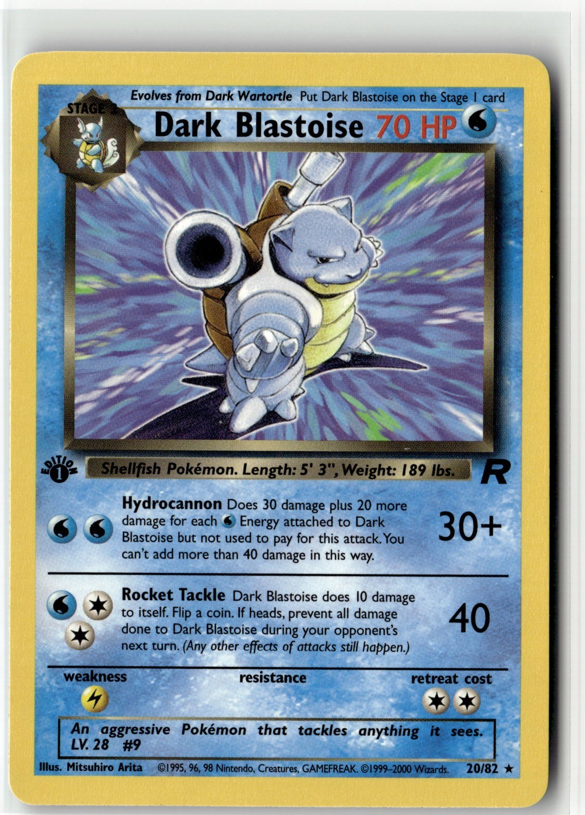 Dark Blastoise (20) Rare Team Rocket 20/82 1st Edition NM Dark Blastoise (20) Rare Team Rocket 20/82 1st Edition NM