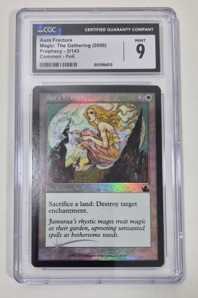 MTG Aura Fracture FOIL CGC 9 graded magic the gathering Prophecy 2/143 MTG Aura Fracture FOIL CGC 9 graded magic the gathering Prophecy 2/143