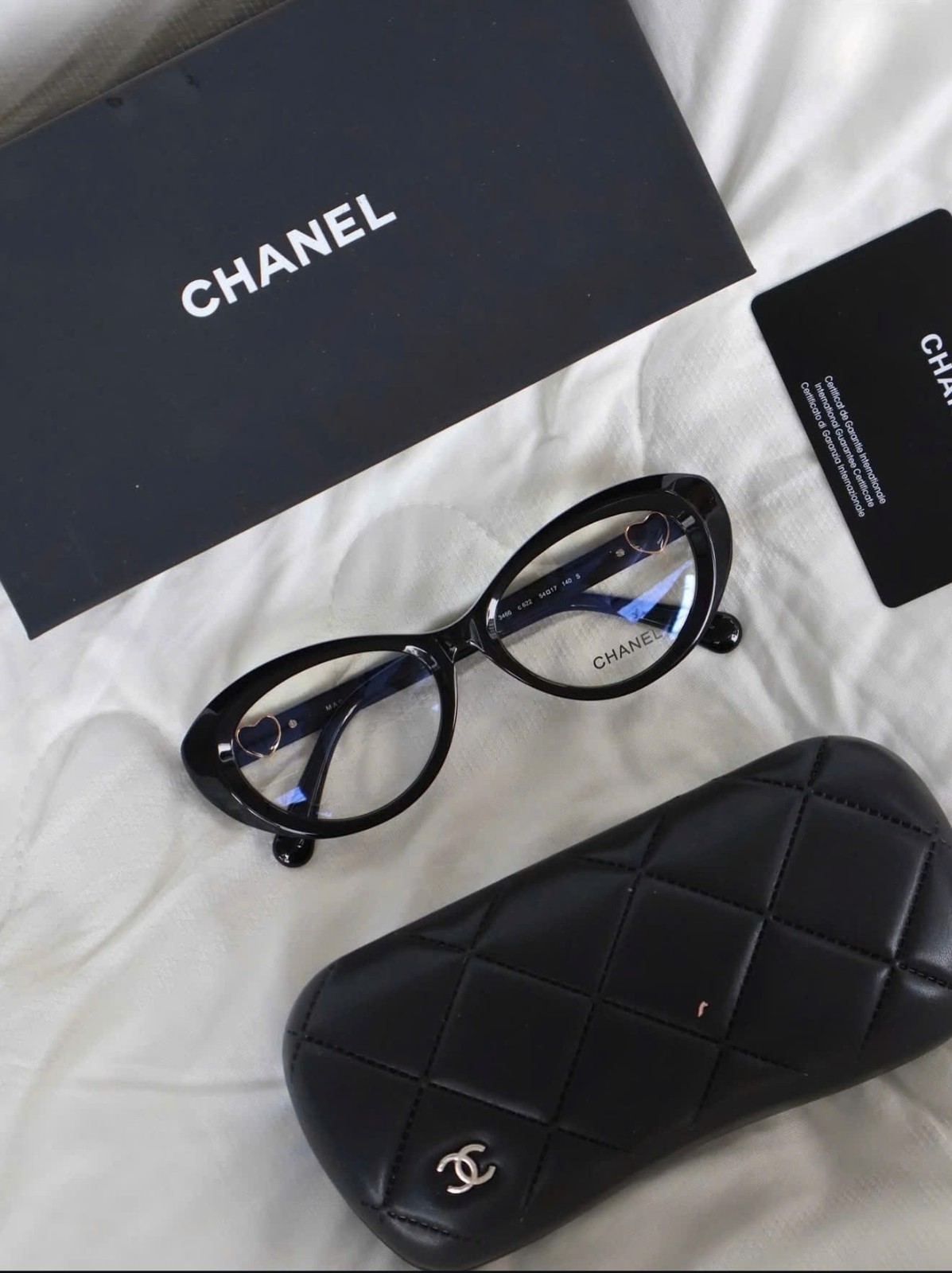 Chanel CH3466 Soft Cat Eye Eyeglasses Black 54-17 140 Women\'s
