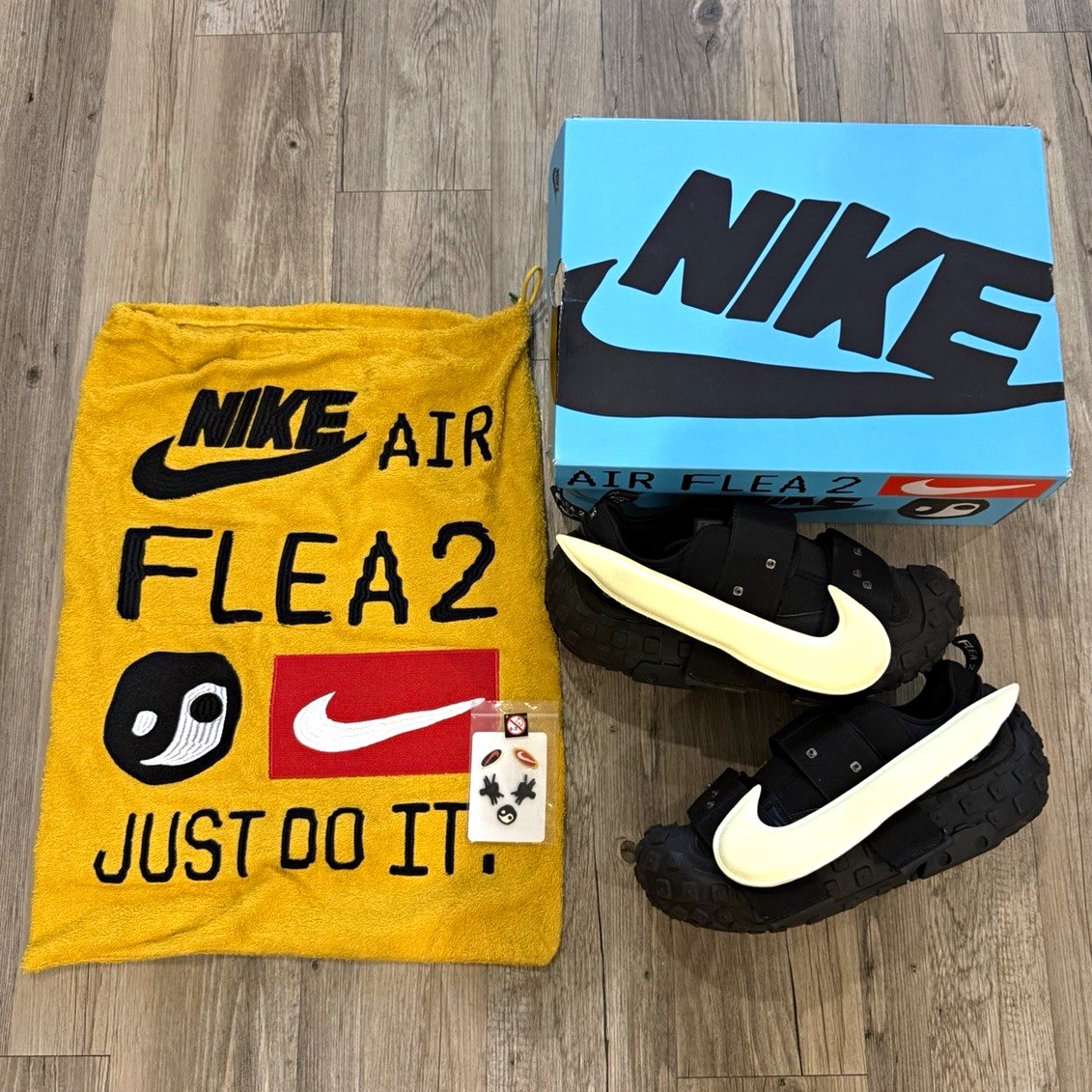 Nike Air Flea 2 x CPFM Black/Alabaster Low Top Strap Sneakers DV7164-001 Nike Air Flea 2 x CPFM Black/Alabaster Low Top Strap Sneakers DV7164-001