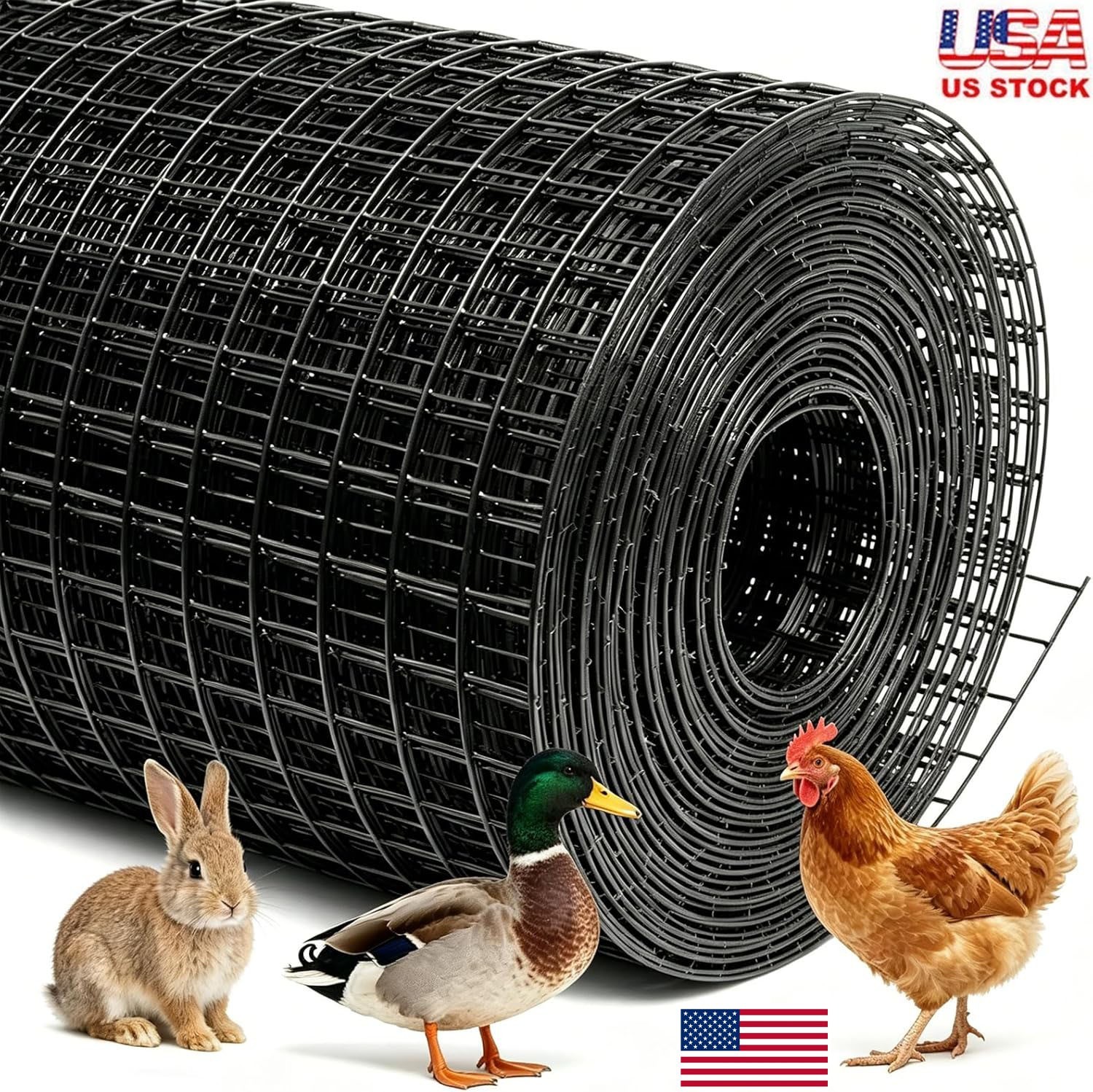 Black Hardware Cloth 1/2in 48in x100ft Vinyl Coated Chicken Wire Fence Mesh Roll Black Hardware Cloth 1/2in 48in x100ft Vinyl Coated Chicken Wire Fence Mesh Roll