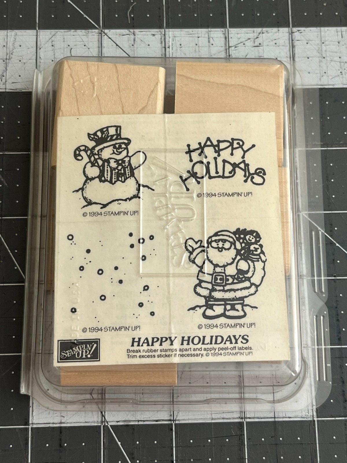 Vintage 1994 Stampin\' Up Happy Holidays Rubber Stamp Kit | Unmounted Vintage 1994 Stampin\' Up Happy Holidays Rubber Stamp Kit | Unmounted