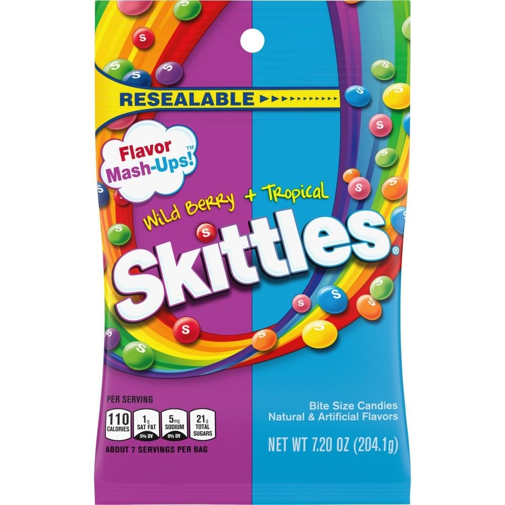 Skittles Flavor Mash-Ups Wild Berry and Tropical, 7.2 Ounce,4 pack Skittles Flavor Mash-Ups Wild Berry and Tropical, 7.2 Ounce,4 pack