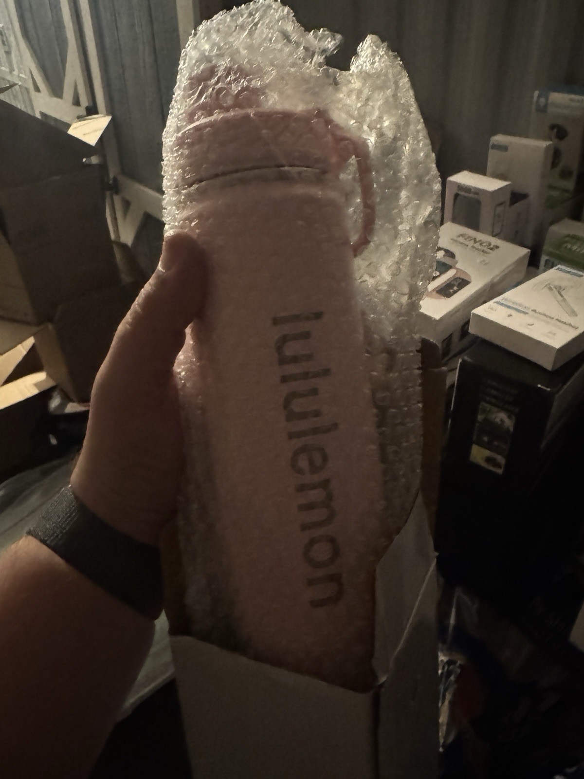 lululemon Pink 22 fl oz BPA-Free Plastic Water Bottle, Screw Cap lululemon Pink 22 fl oz BPA-Free Plastic Water Bottle, Screw Cap