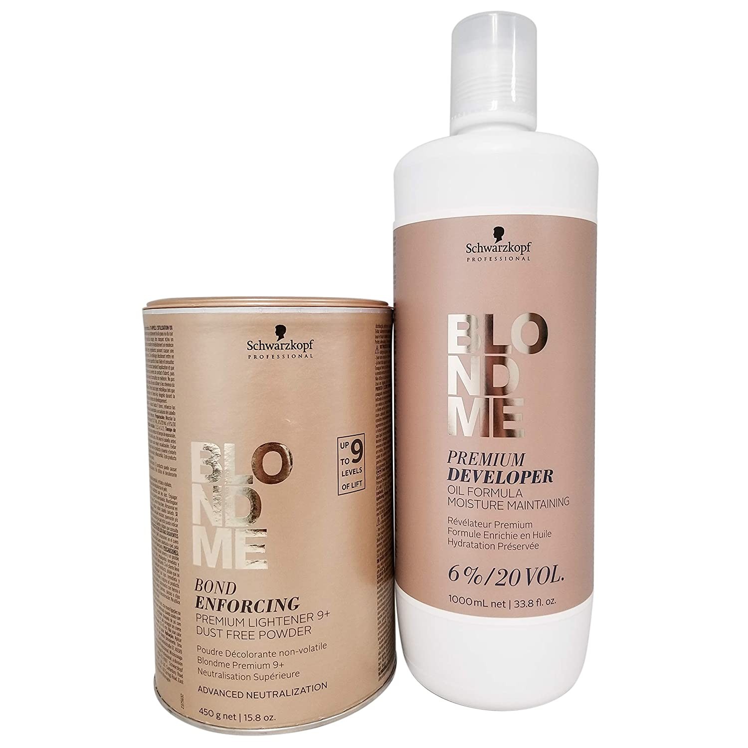 Schwarzkopf DUO Blond Me Premium Lift 9 Bleach and 6% Developer 33.8 oz SET Schwarzkopf DUO Blond Me Premium Lift 9 Bleach and 6% Developer 33.8 oz SET