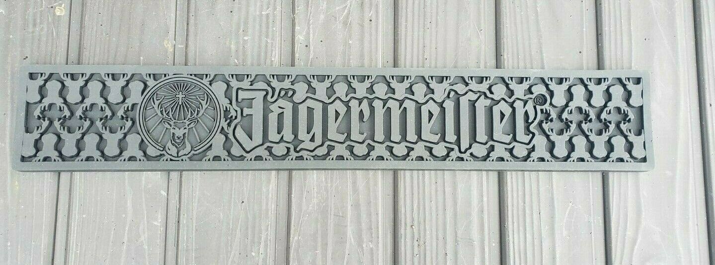 F Jagermeister Rubber Bar Mat Long Black Deer Head Lettering 21 X 3.5 New F Jagermeister Rubber Bar Mat Long Black Deer Head Lettering 21 X 3.5 New