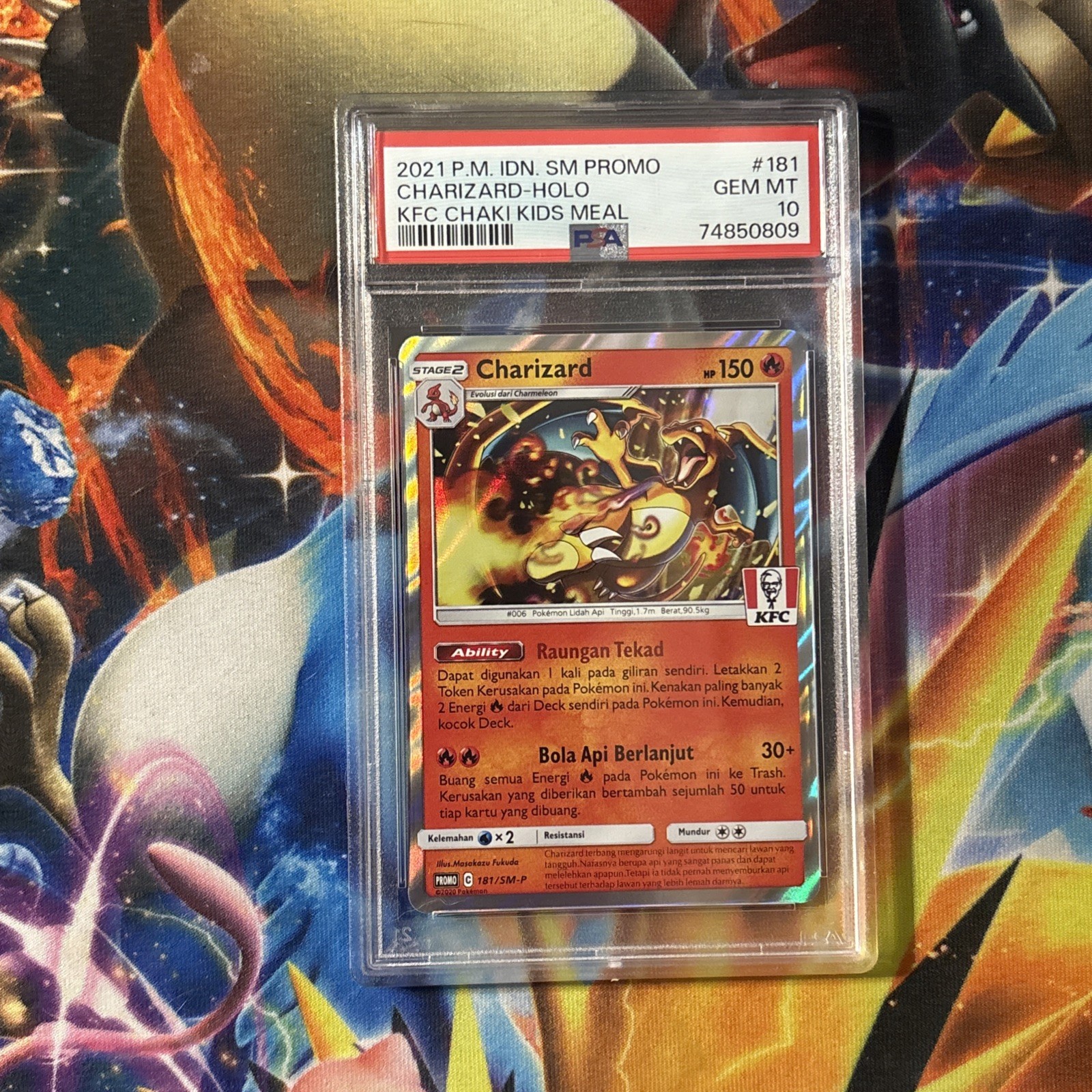 2021 Pokemon Indonesia SM Promos KFC Chaki 181 Charizard Holo PSA 10 2021 Pokemon Indonesia SM Promos KFC Chaki 181 Charizard Holo PSA 10